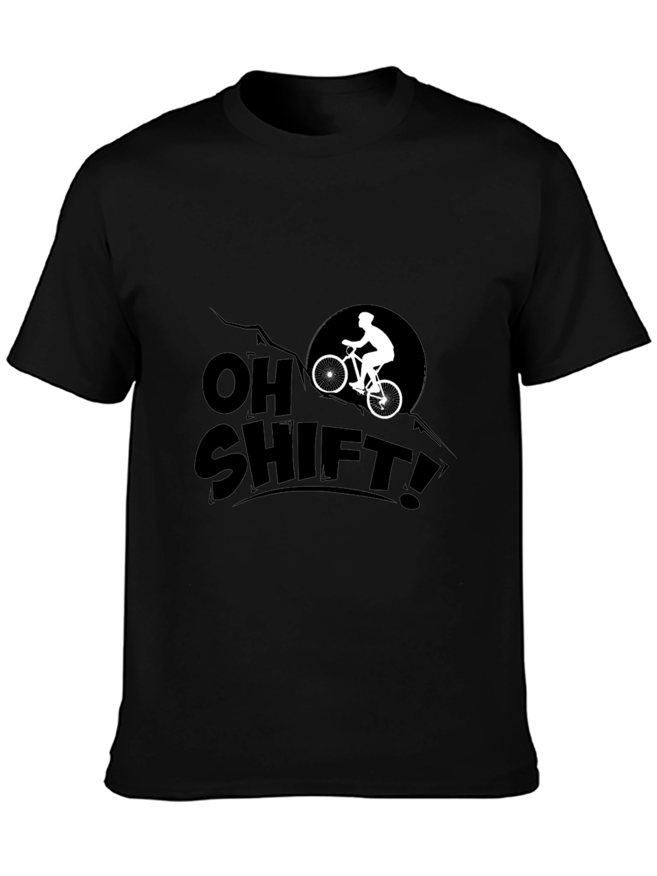 Camiseta Negra Oh Shift! Ciclismo Montaña
