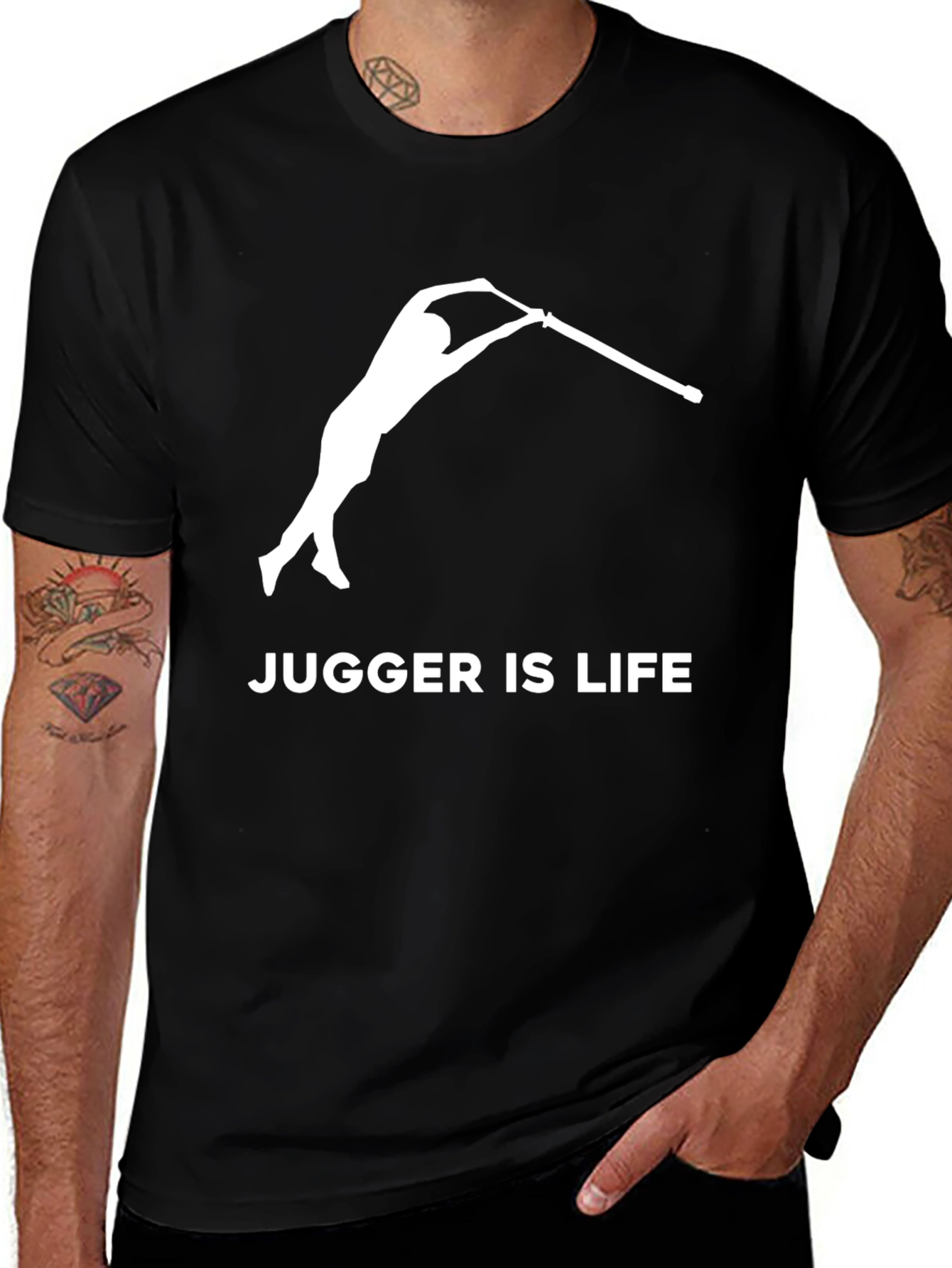 Camiseta Negra Jugger Is Life para Fanáticos del Jugger
