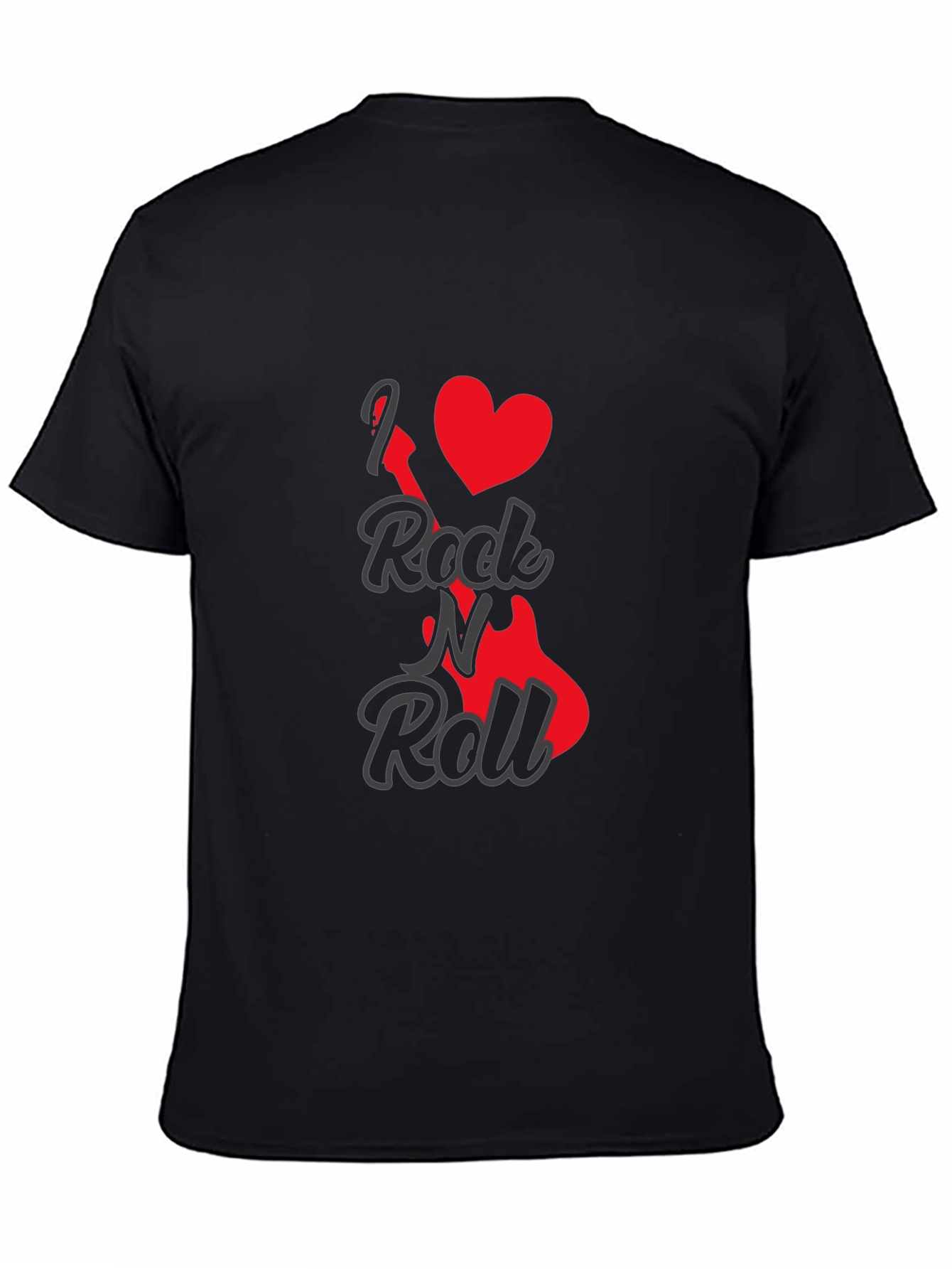 Camiseta Negra I Love Rock N Roll para Hombre