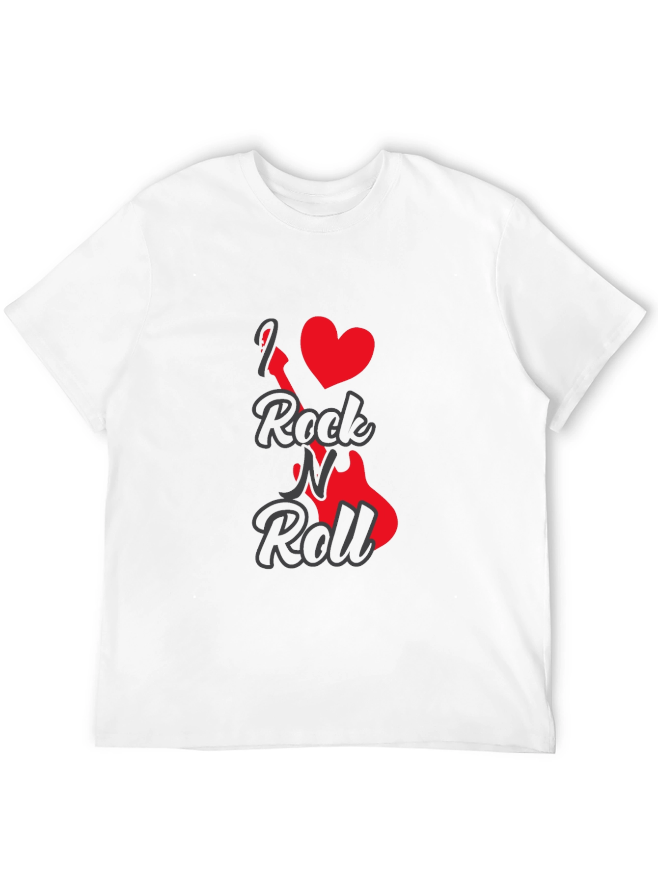Camiseta Negra I Love Rock N Roll para Hombre