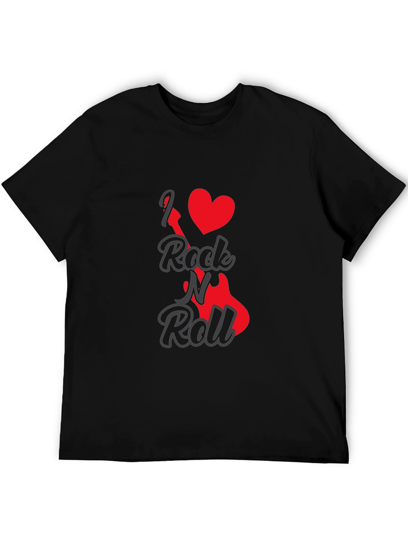Camiseta Negra I Love Rock N Roll para Hombre