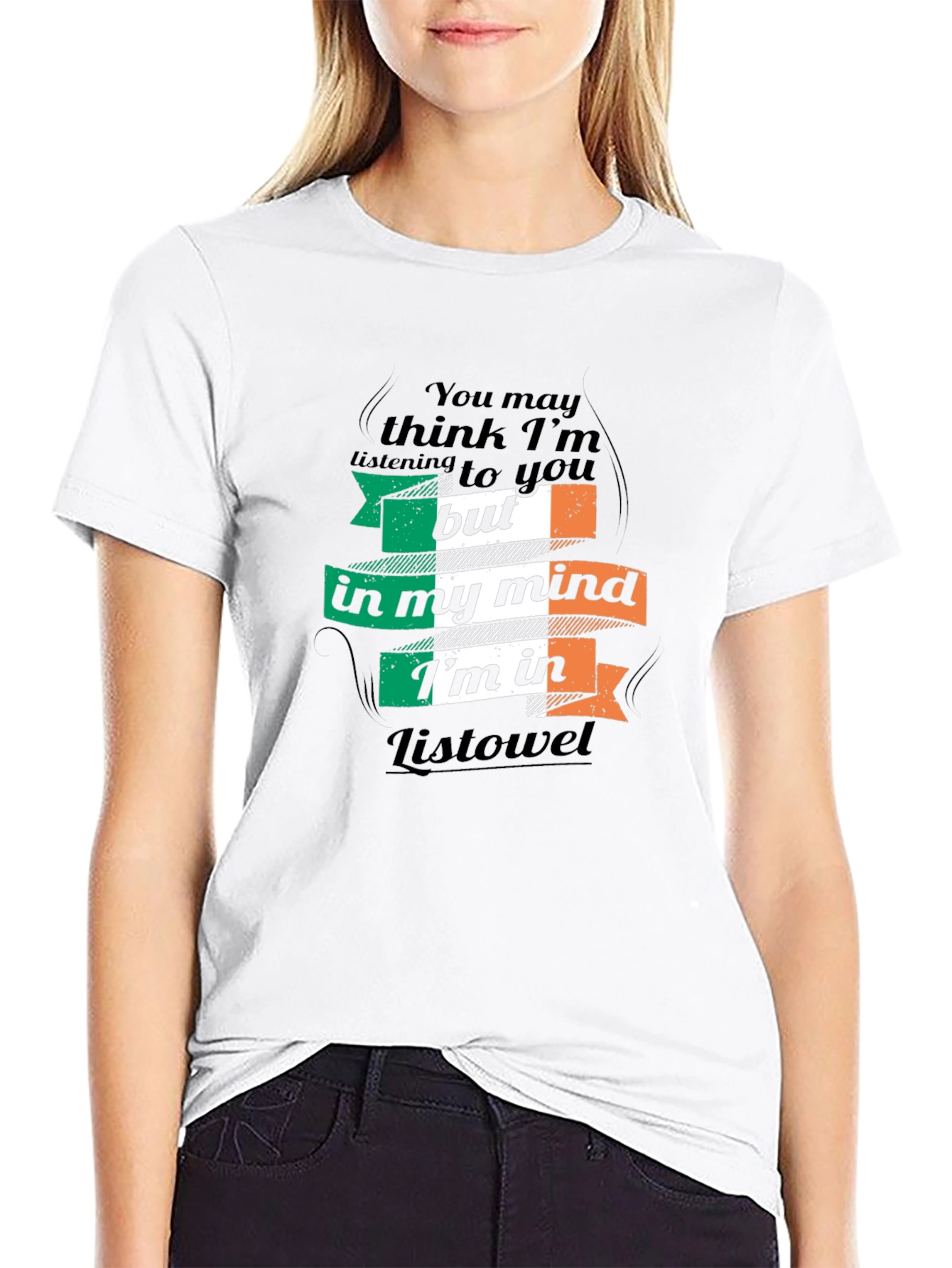 Camiseta Negra: Pensando en Listowel Irlanda