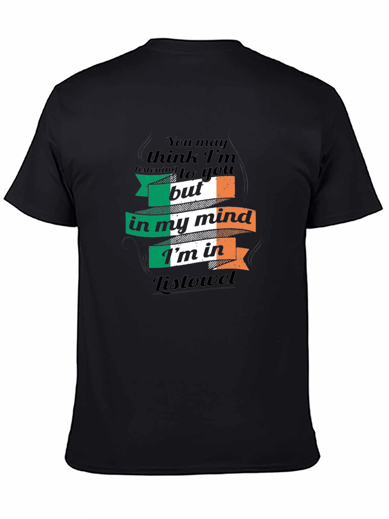 Camiseta Negra: Pensando en Listowel Irlanda