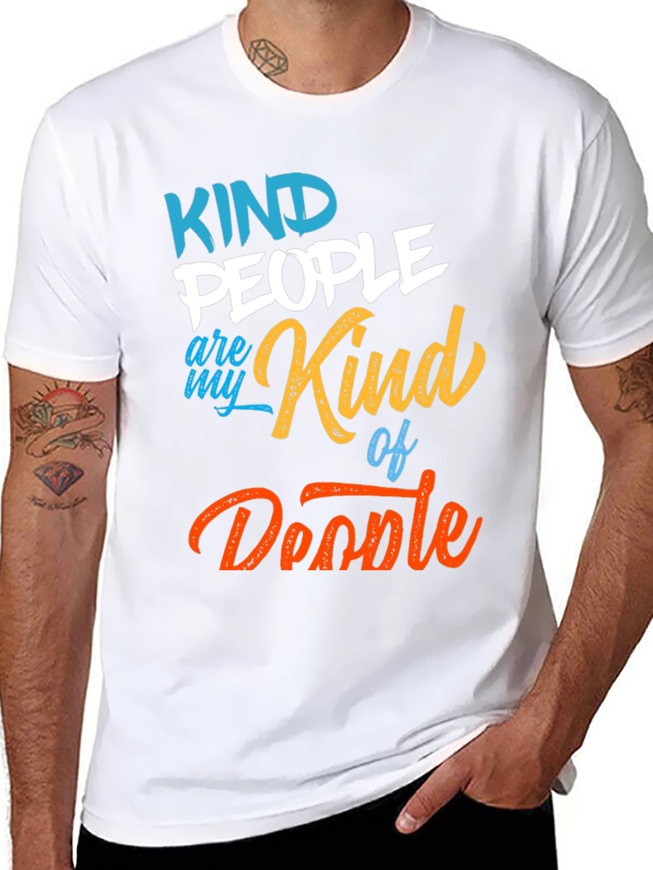 Camiseta Negra Kind People Are My Kind of Doodle