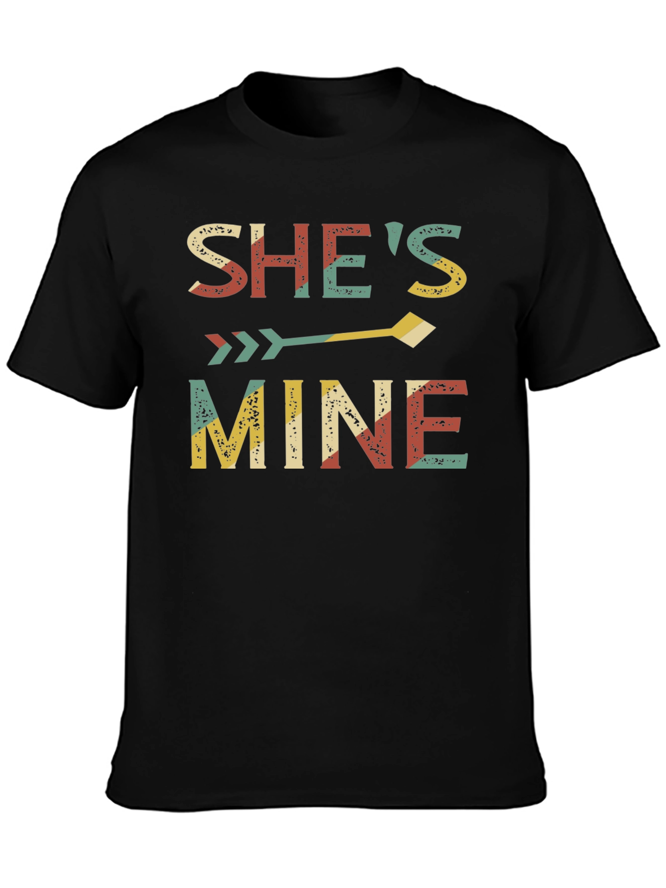 Camiseta Negra Shes Mine para Parejas