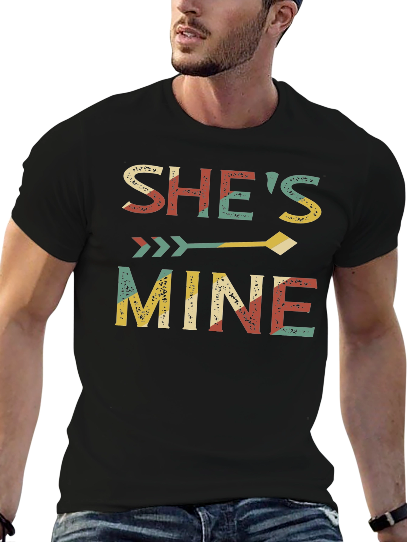 Camiseta Negra Shes Mine para Parejas
