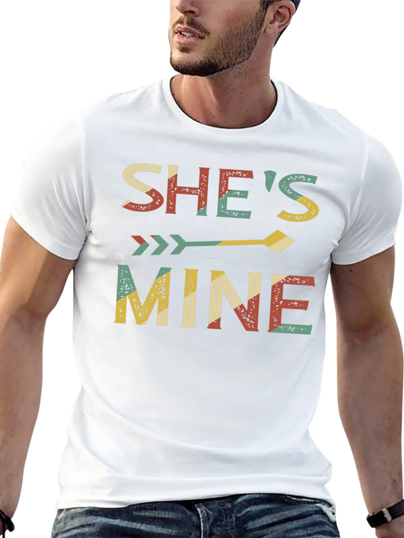 Camiseta Negra Shes Mine para Parejas