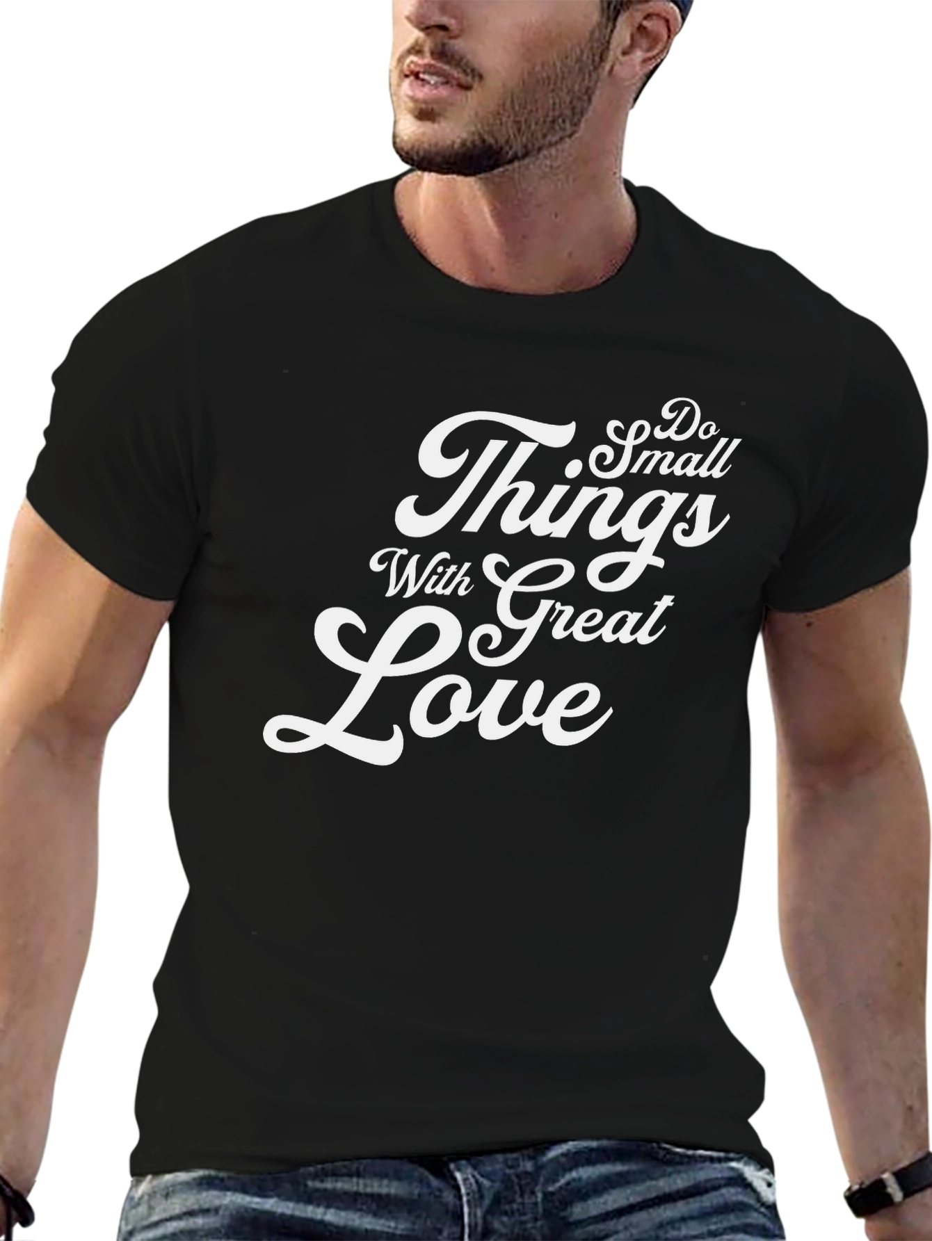 Camiseta Negra Haz Cosas Pequeñas Con Gran Amor