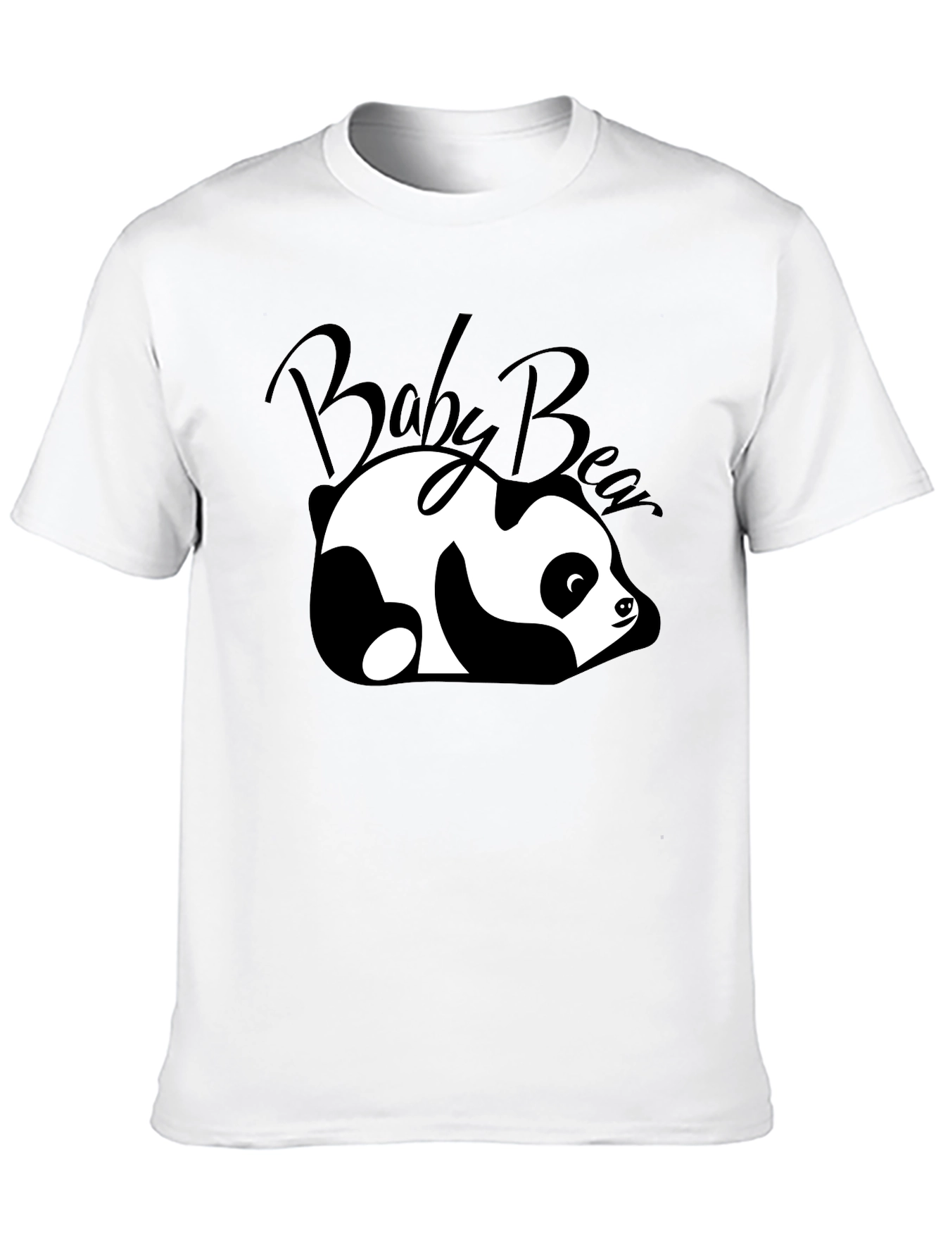 Camiseta Negra Baby Bear Panda Relajado Unisex