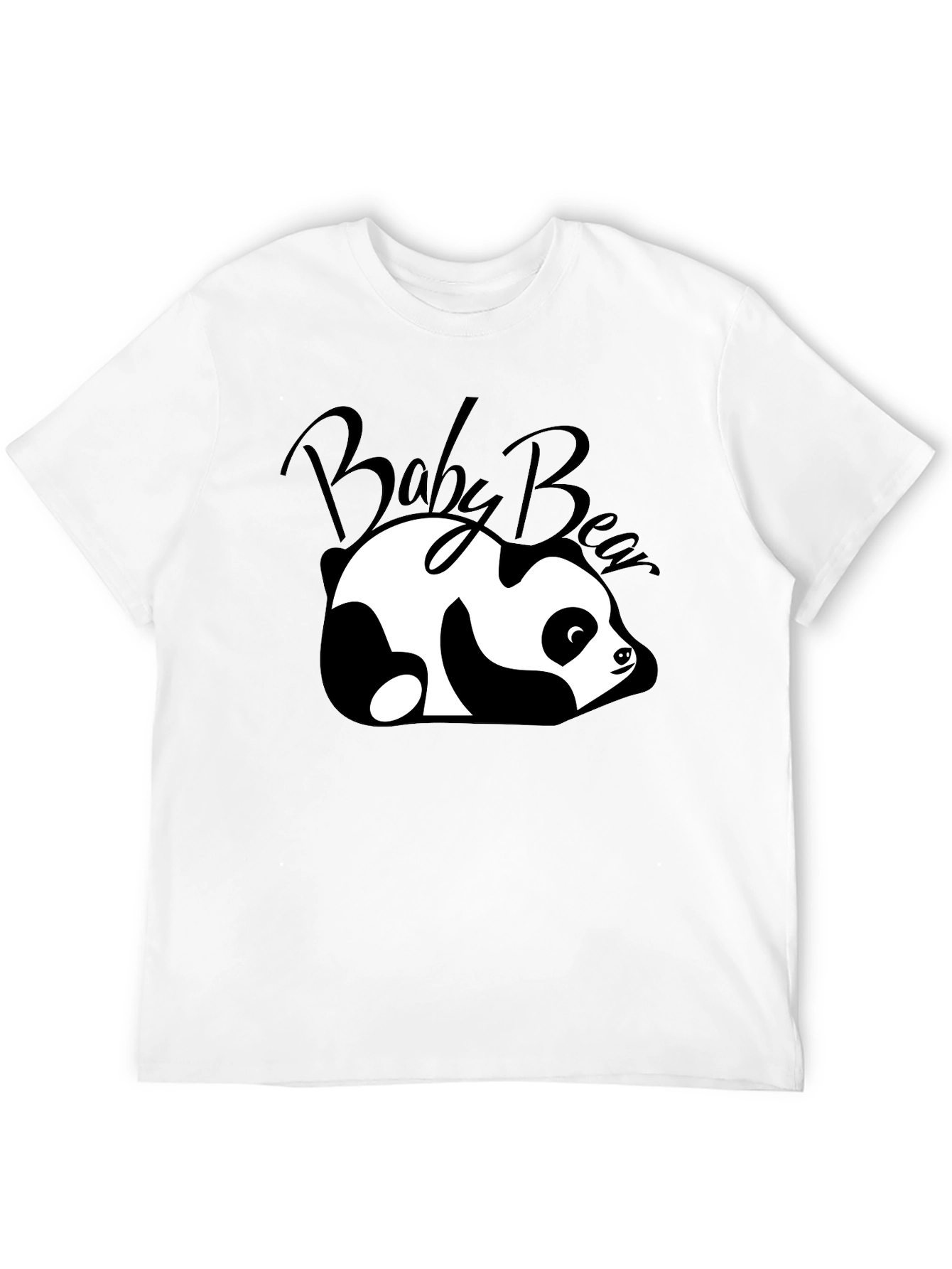 Camiseta Negra Baby Bear Panda Relajado Unisex