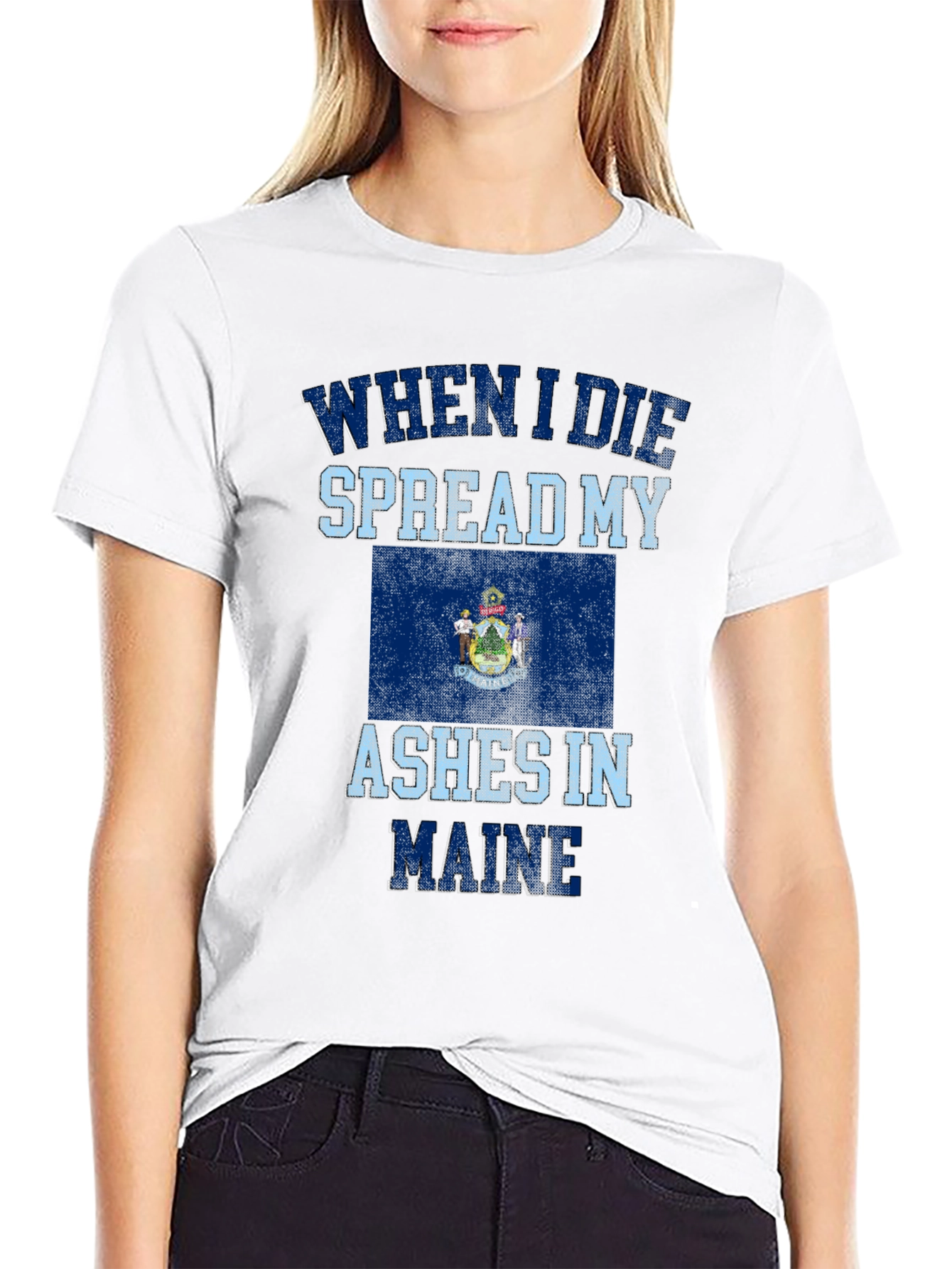 Camiseta Negra Cenizas en Maine para Hombre