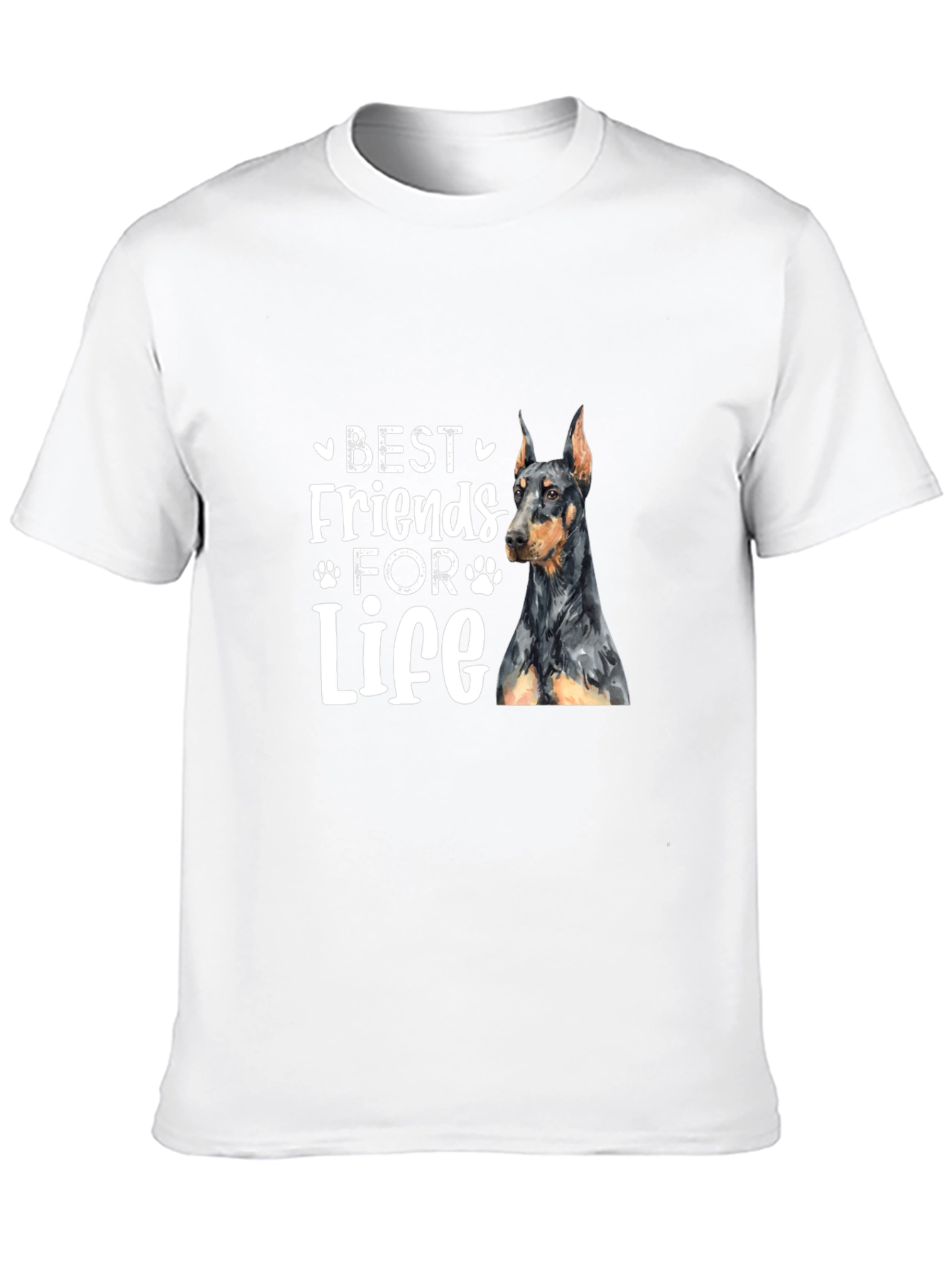 Camiseta Negra Mejores Amigos Para Siempre Doberman