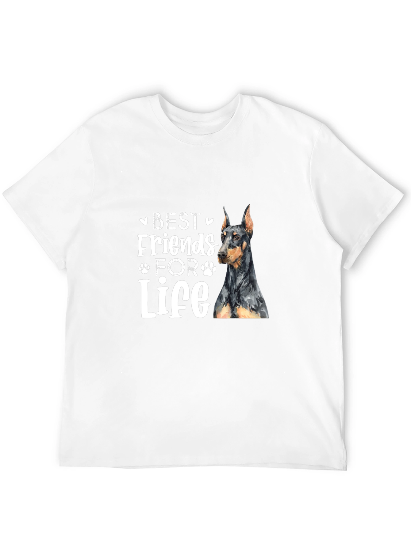Camiseta Negra Mejores Amigos Para Siempre Doberman
