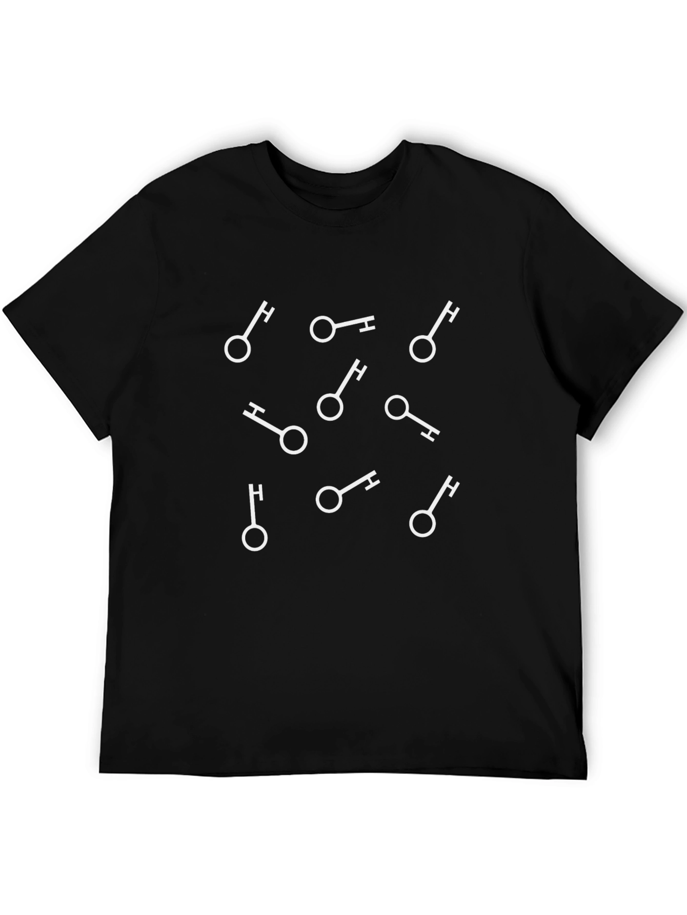 Camiseta Negra con Diseño de Llaves