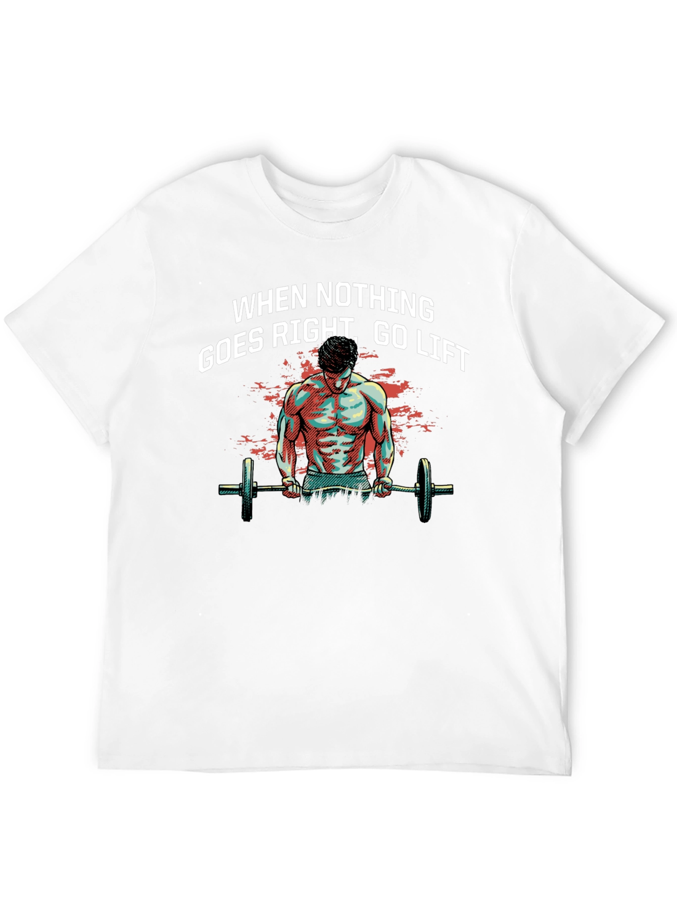 Camiseta Negra Motivacional: Cuando Nada Va Bien Levanta Pesas