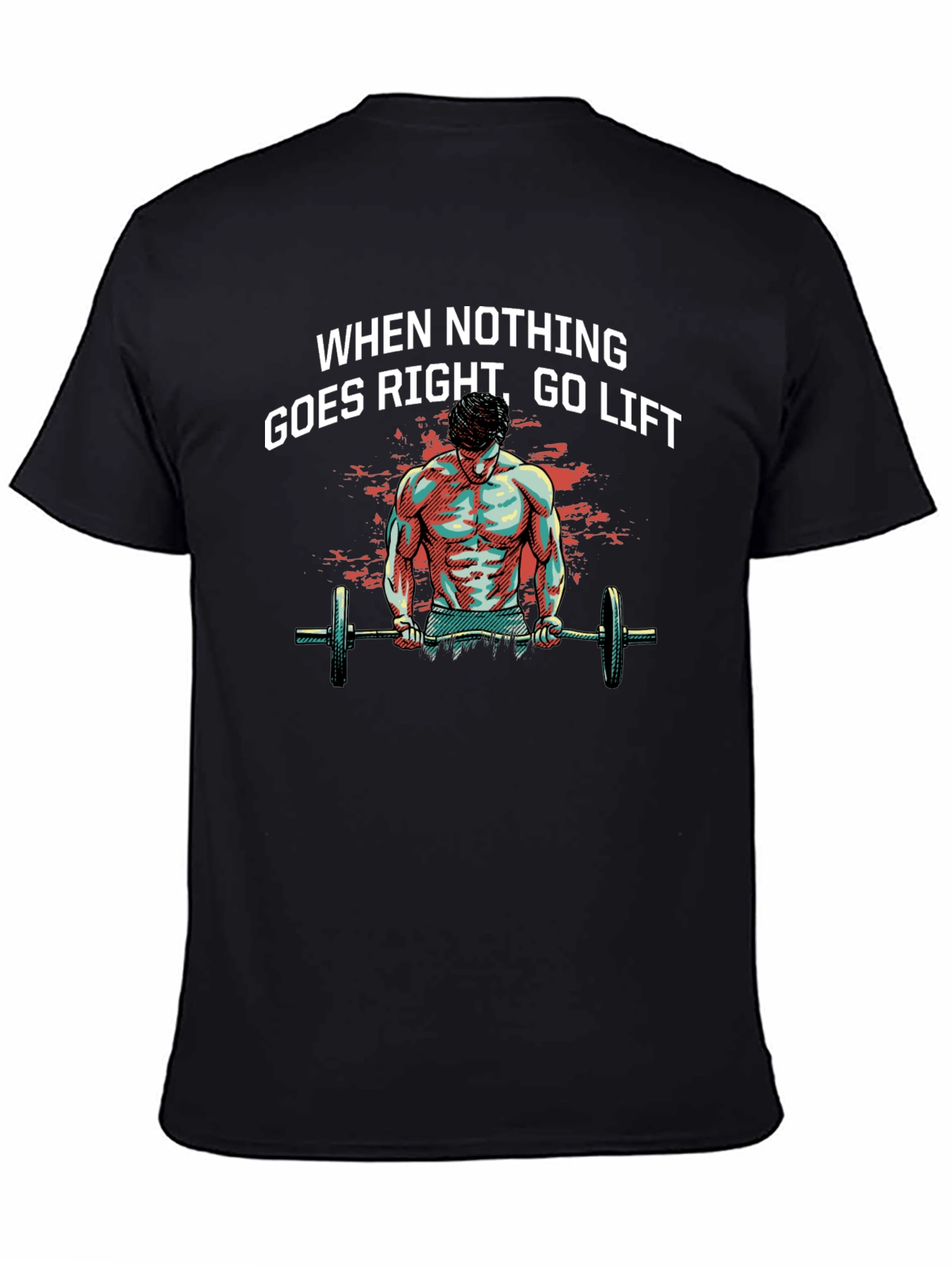 Camiseta Negra Motivacional: Cuando Nada Va Bien Levanta Pesas