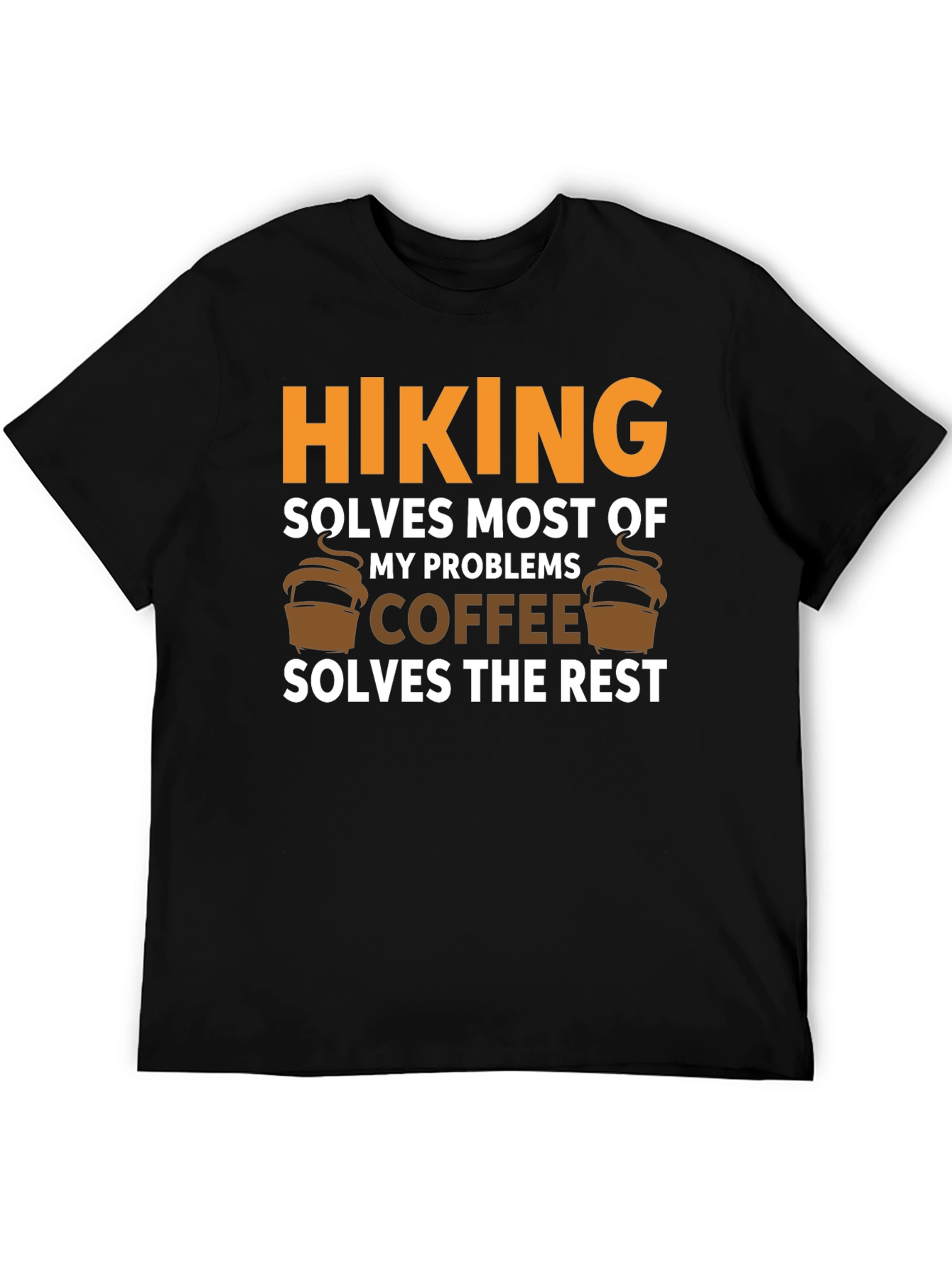 Camiseta Negra Hiking Solves Most of My Problems