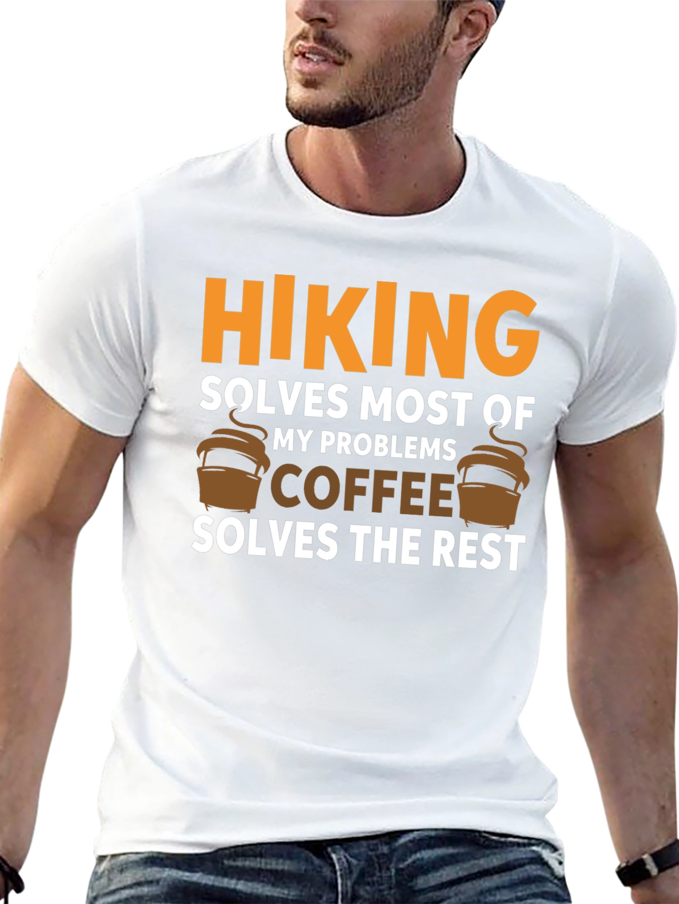 Camiseta Negra Hiking Solves Most of My Problems