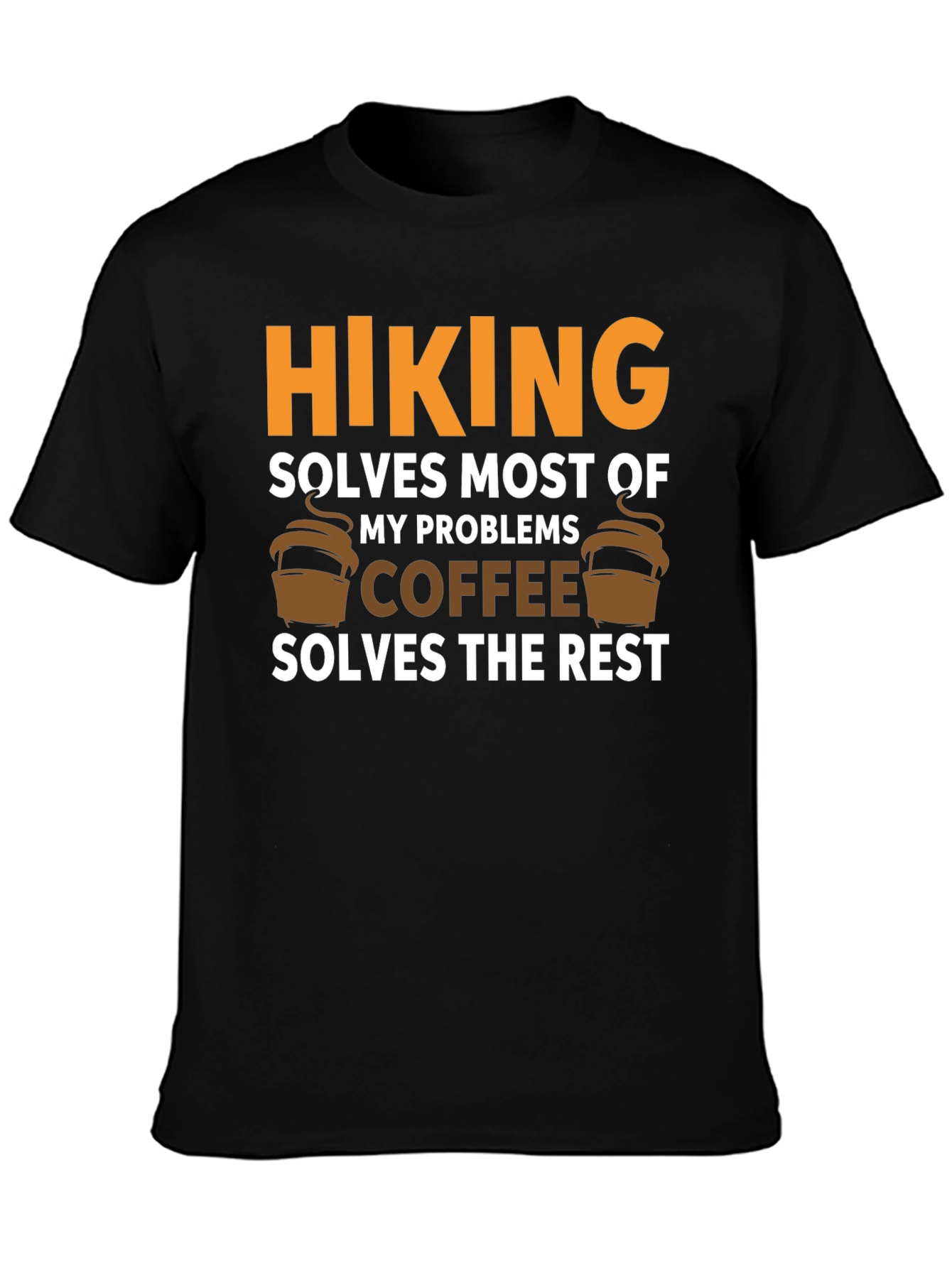 Camiseta Negra Hiking Solves Most of My Problems