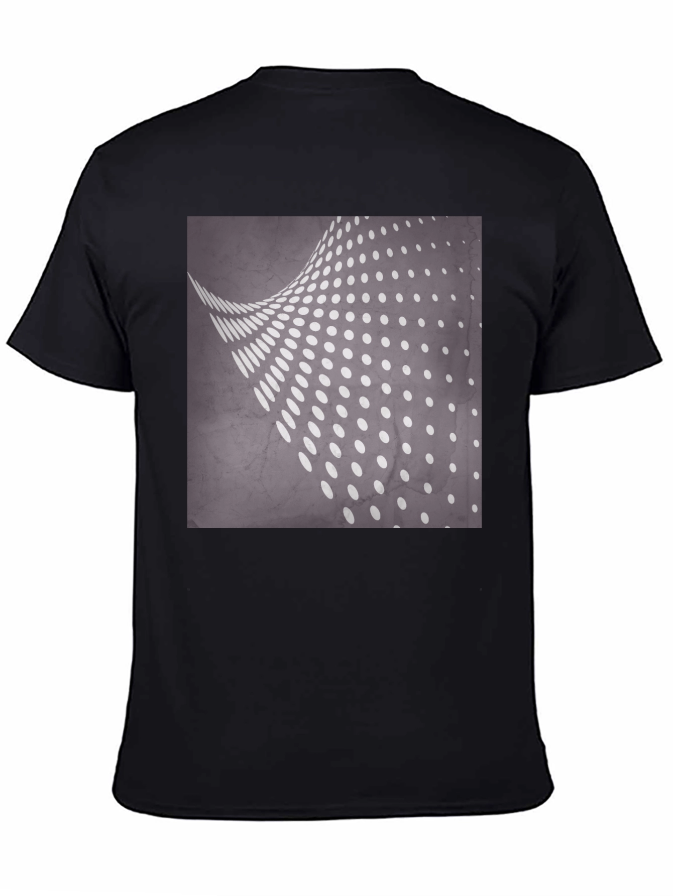 Camiseta Negra con Diseño de Puntos Abstractos