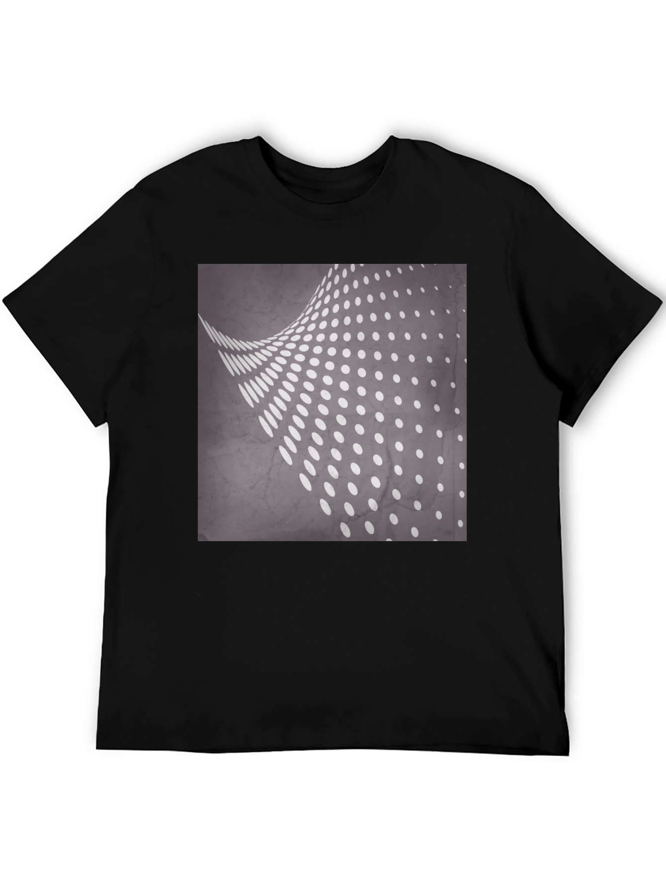 Camiseta Negra con Diseño de Puntos Abstractos