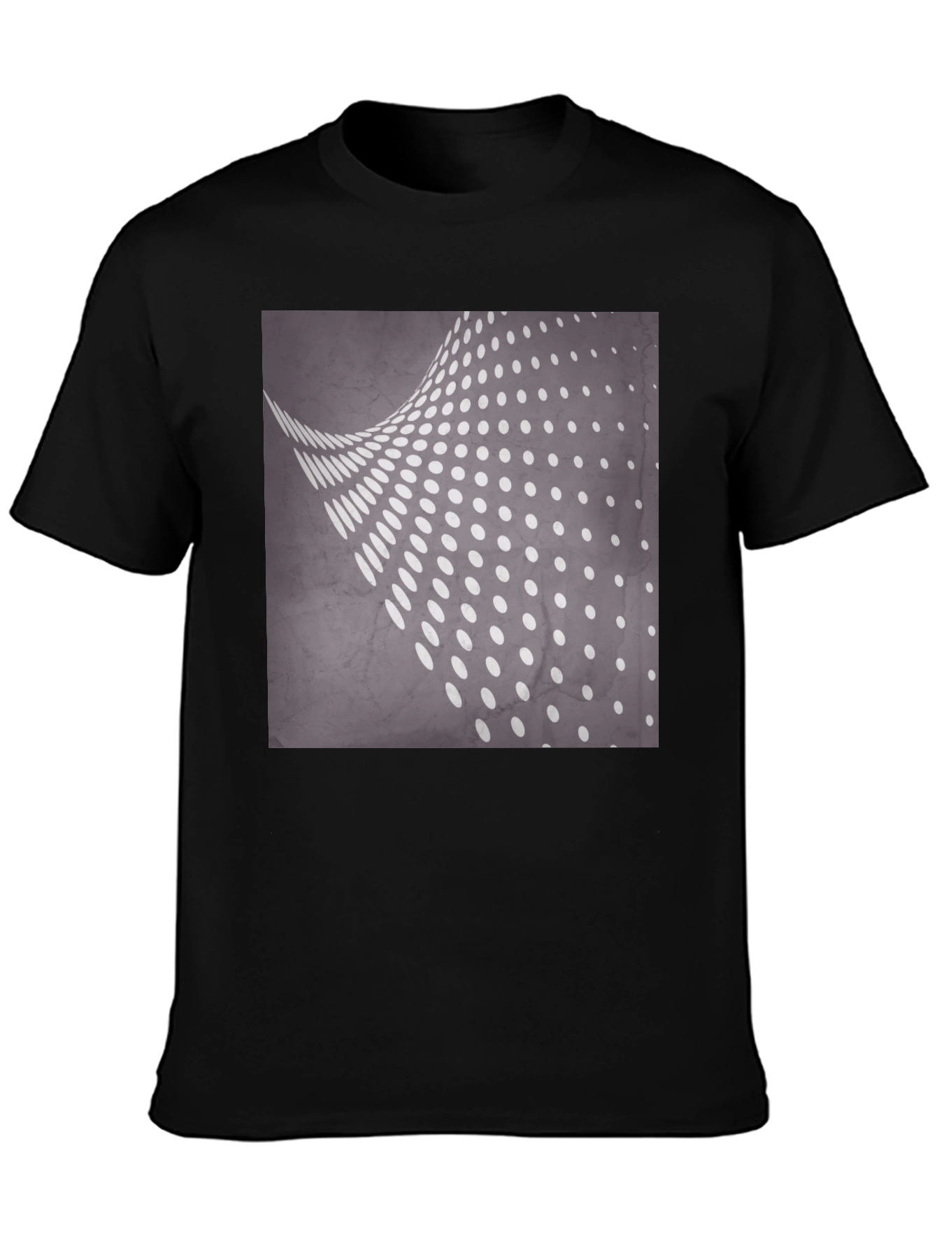 Camiseta Negra con Diseño de Puntos Abstractos