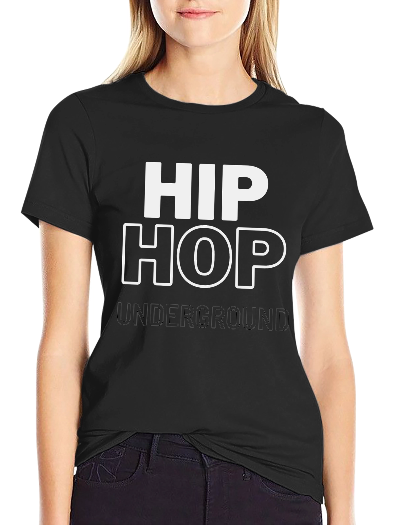 Camiseta Negra Hip Hop Underground Estilo Urbano