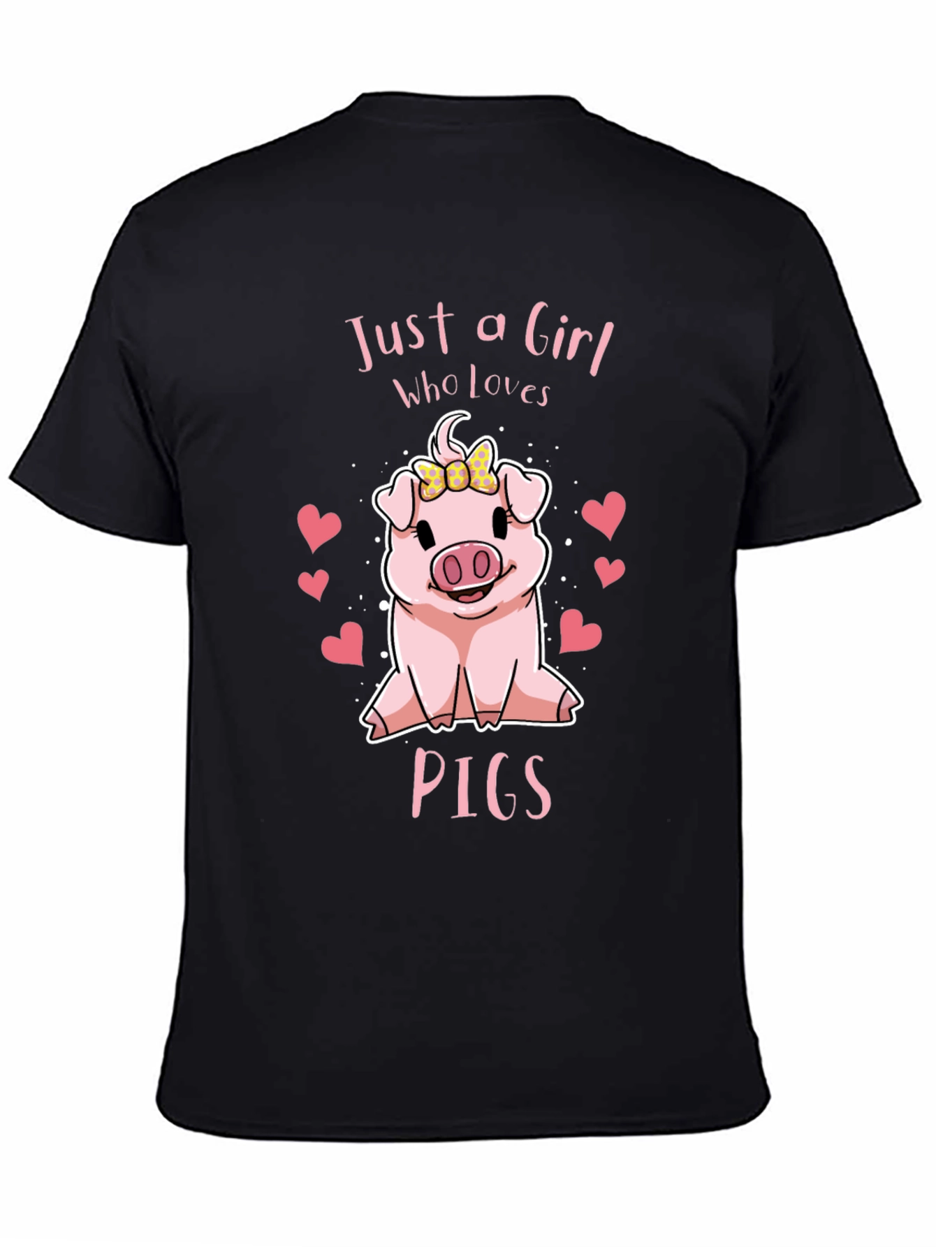 Camiseta Negra Just a Girl Who Loves Pigs