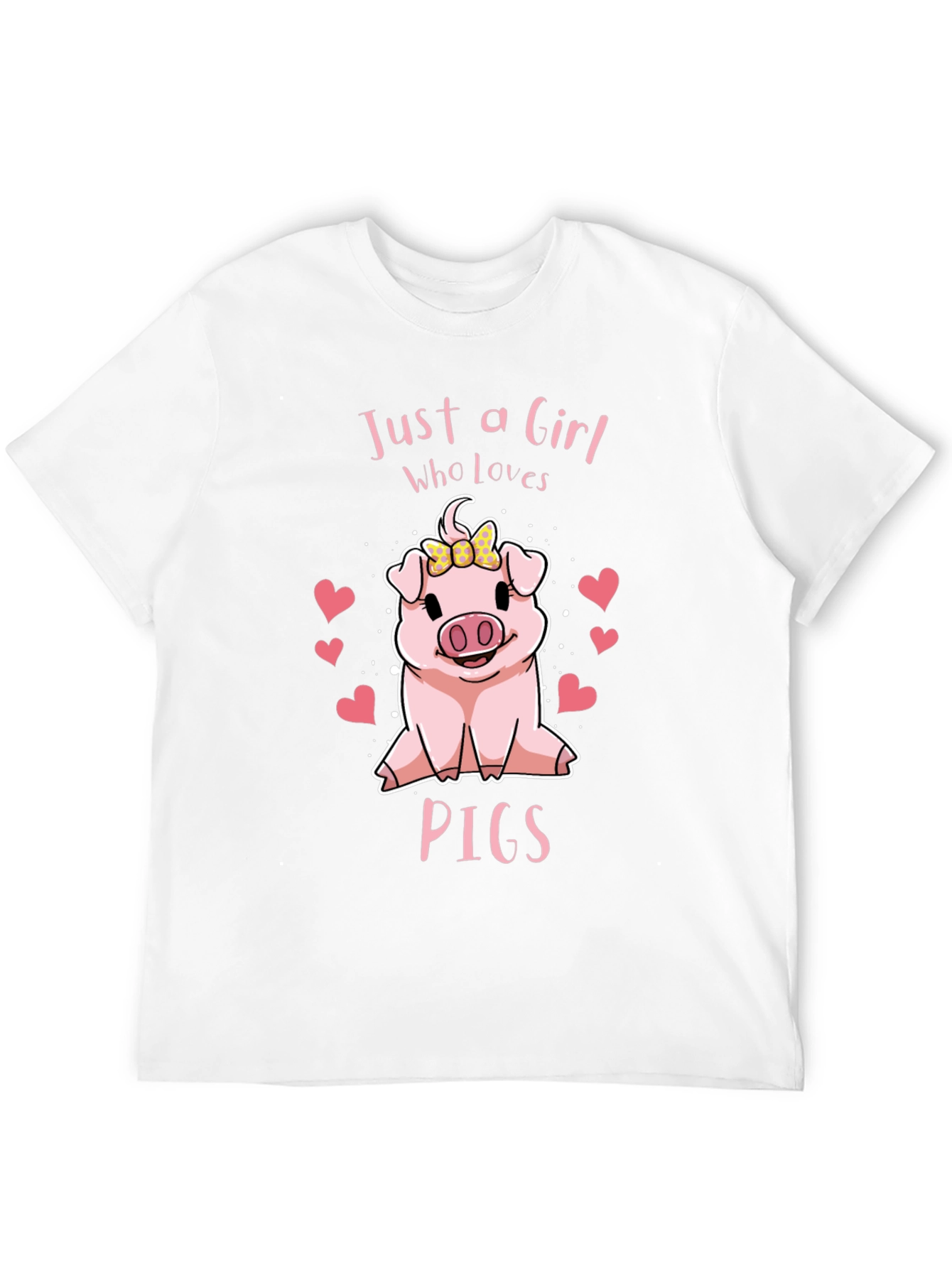 Camiseta Negra Just a Girl Who Loves Pigs