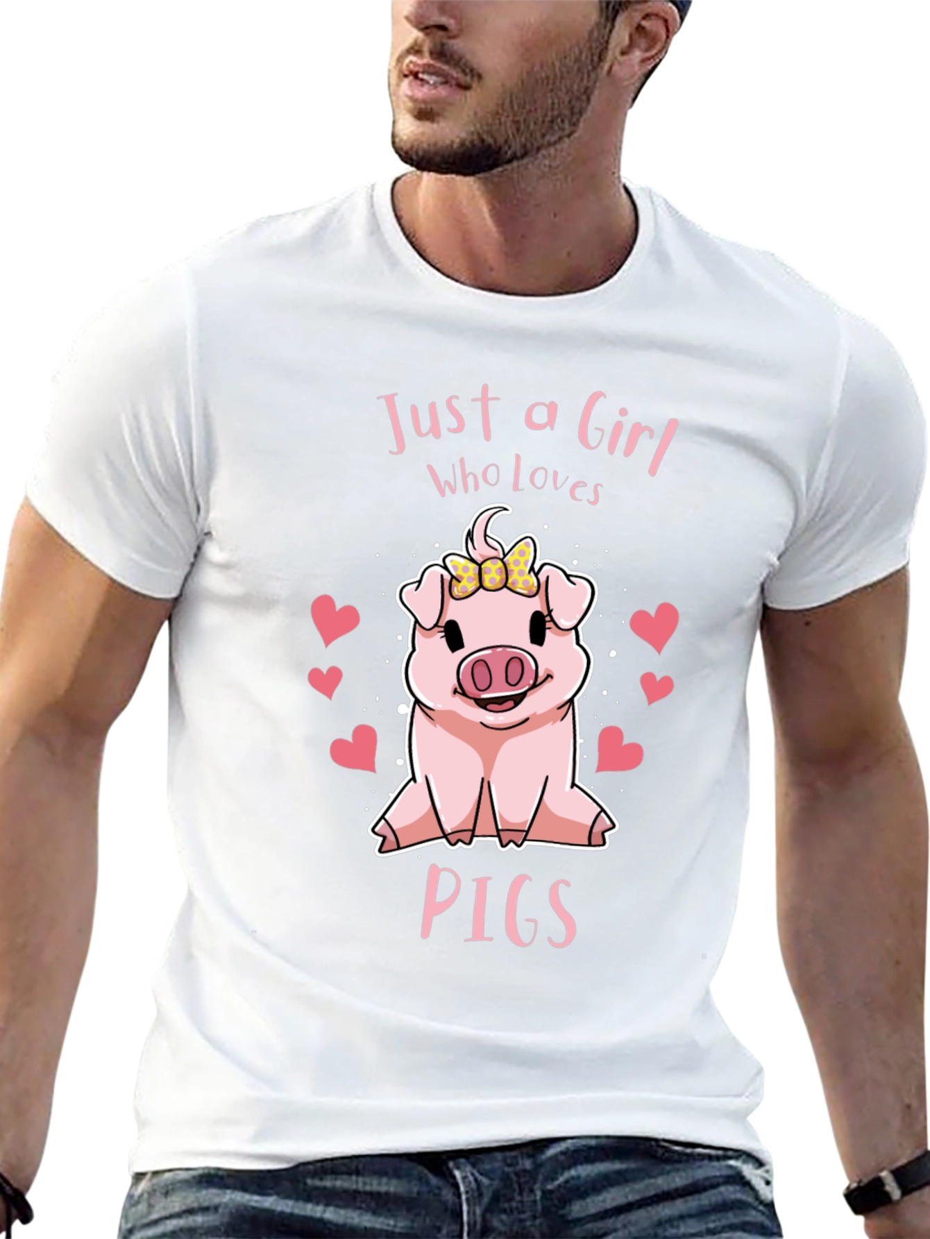 Camiseta Negra Just a Girl Who Loves Pigs