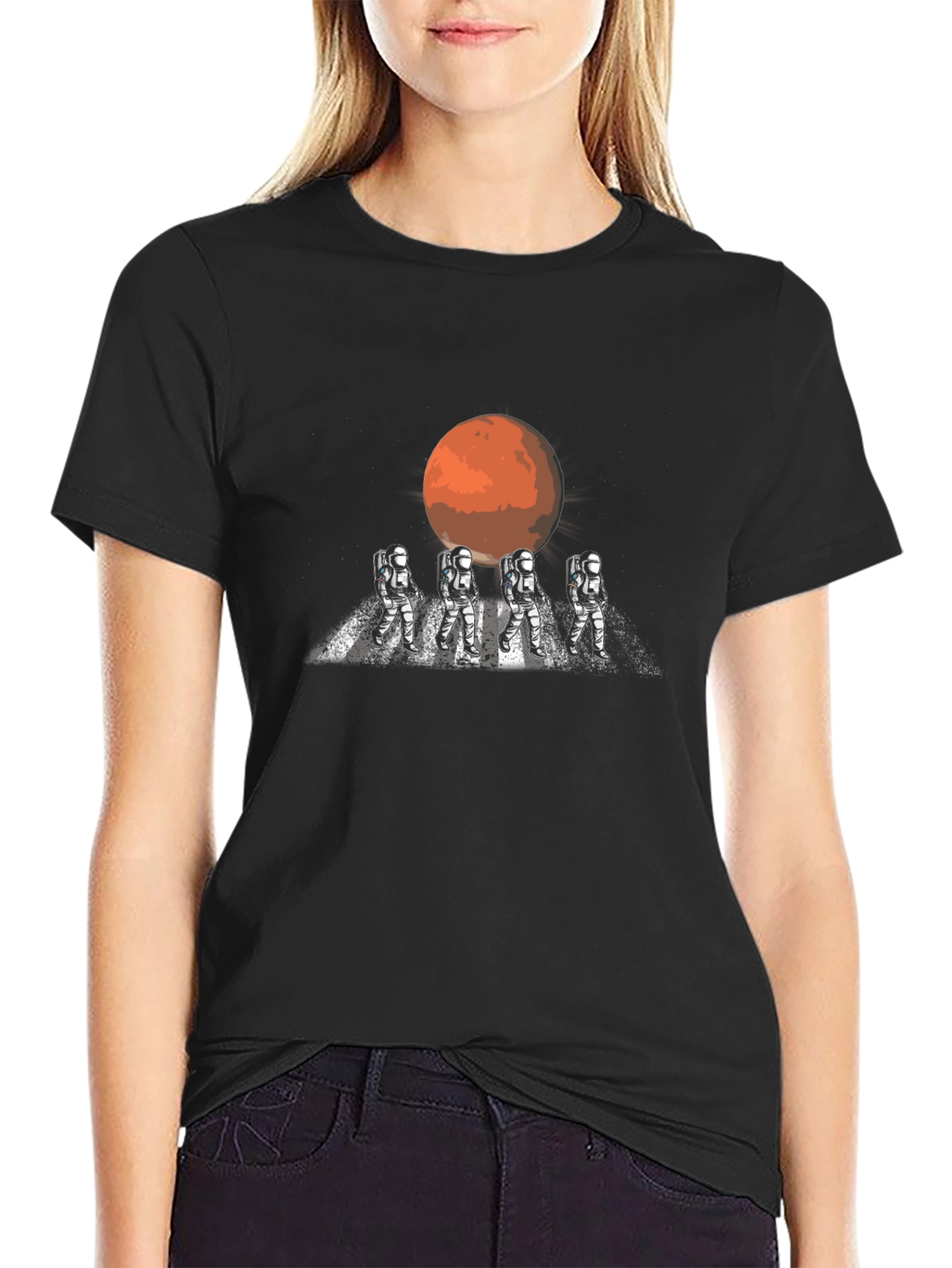 Camiseta Negra Astronautas Marte Original