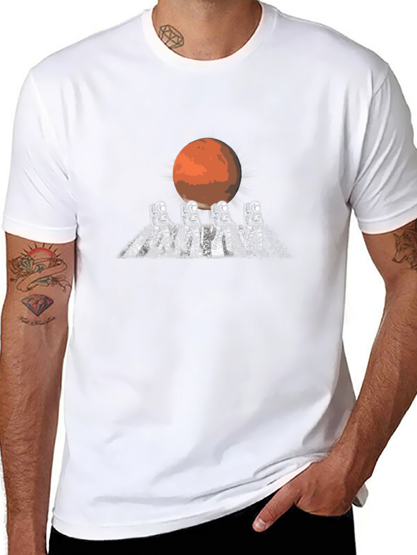 Camiseta Negra Astronautas Marte Original