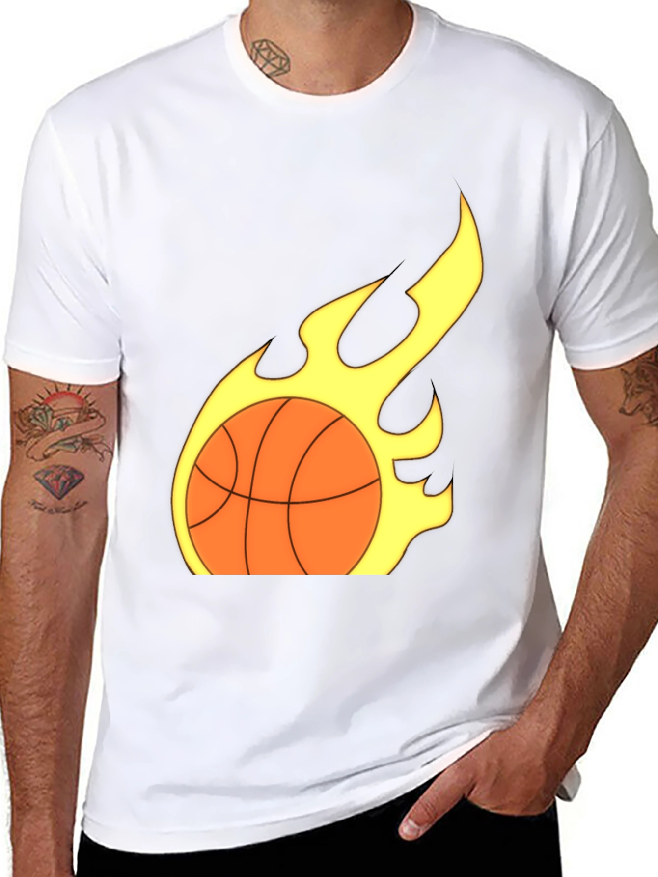 Camiseta Negra Baloncesto en Llamas