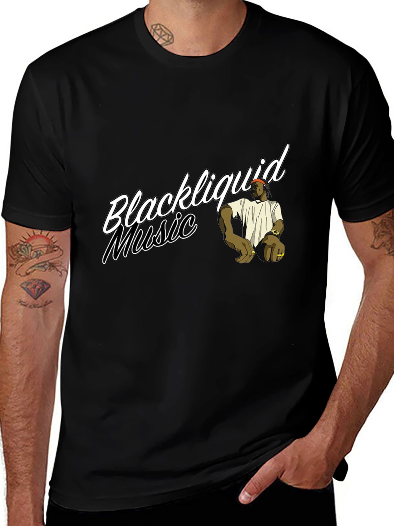 Camiseta Negra Blackliquid Music Diseño Original