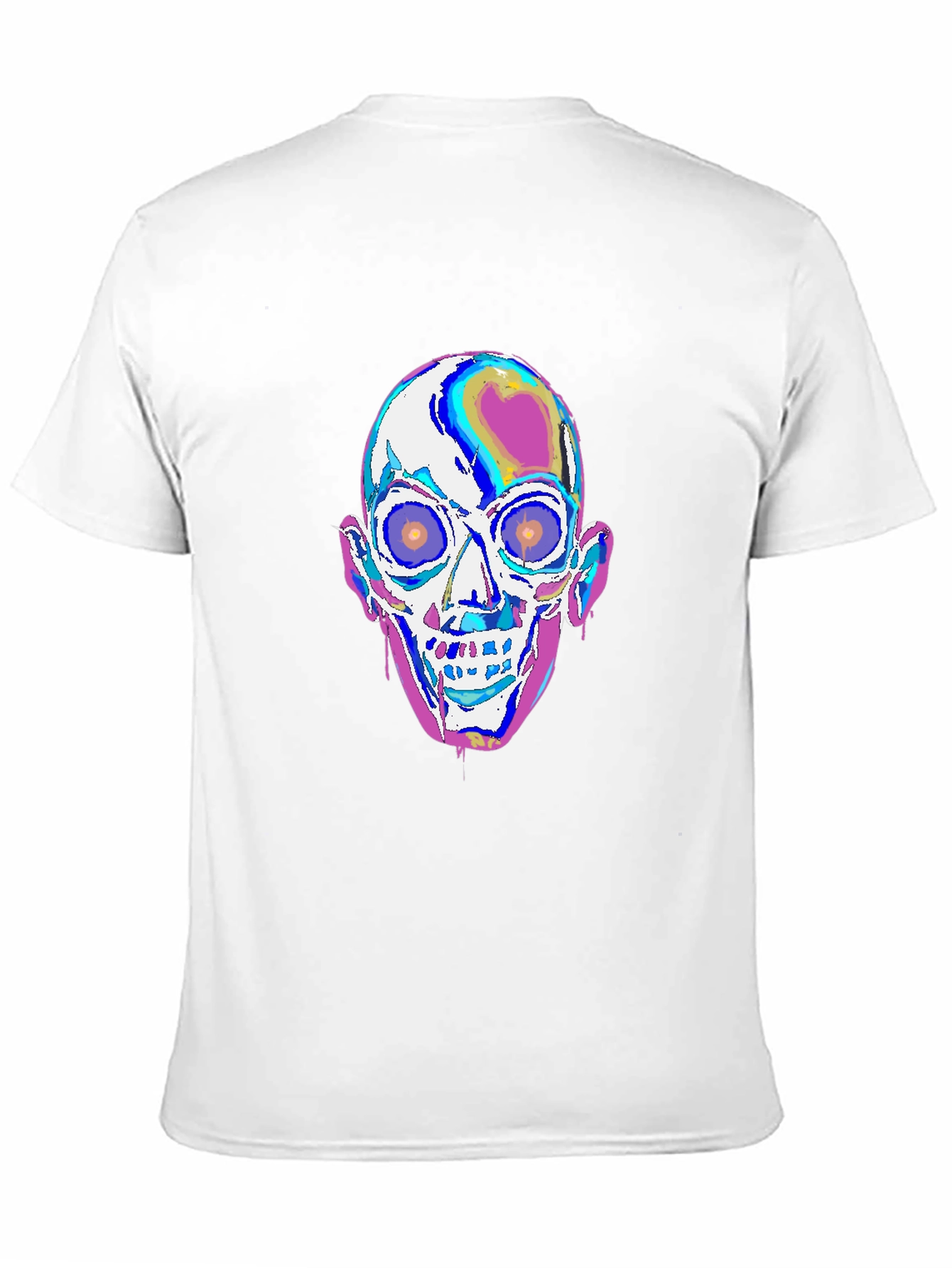 Camiseta Negra con Diseño de Calavera Psicodélica