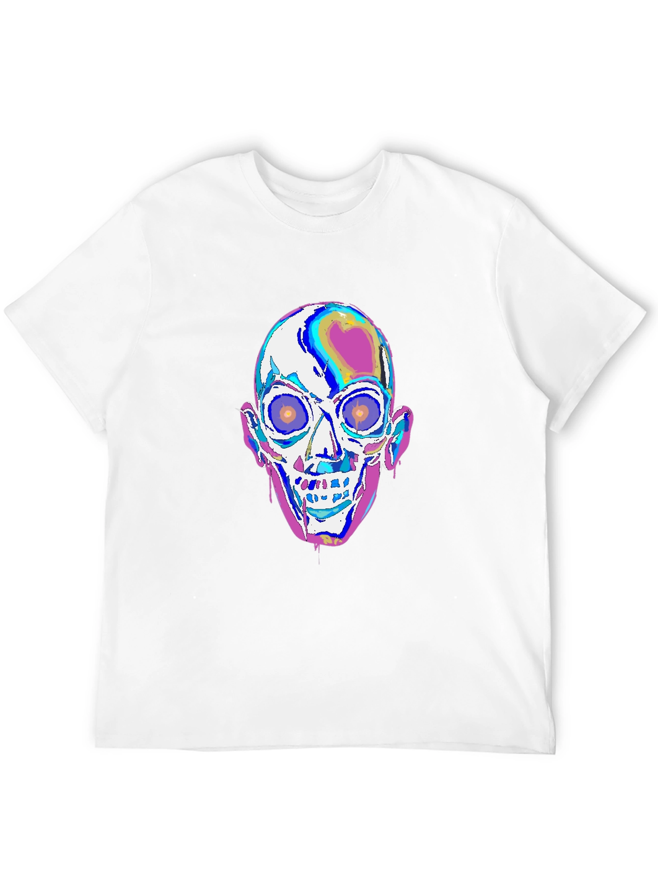 Camiseta Negra con Diseño de Calavera Psicodélica