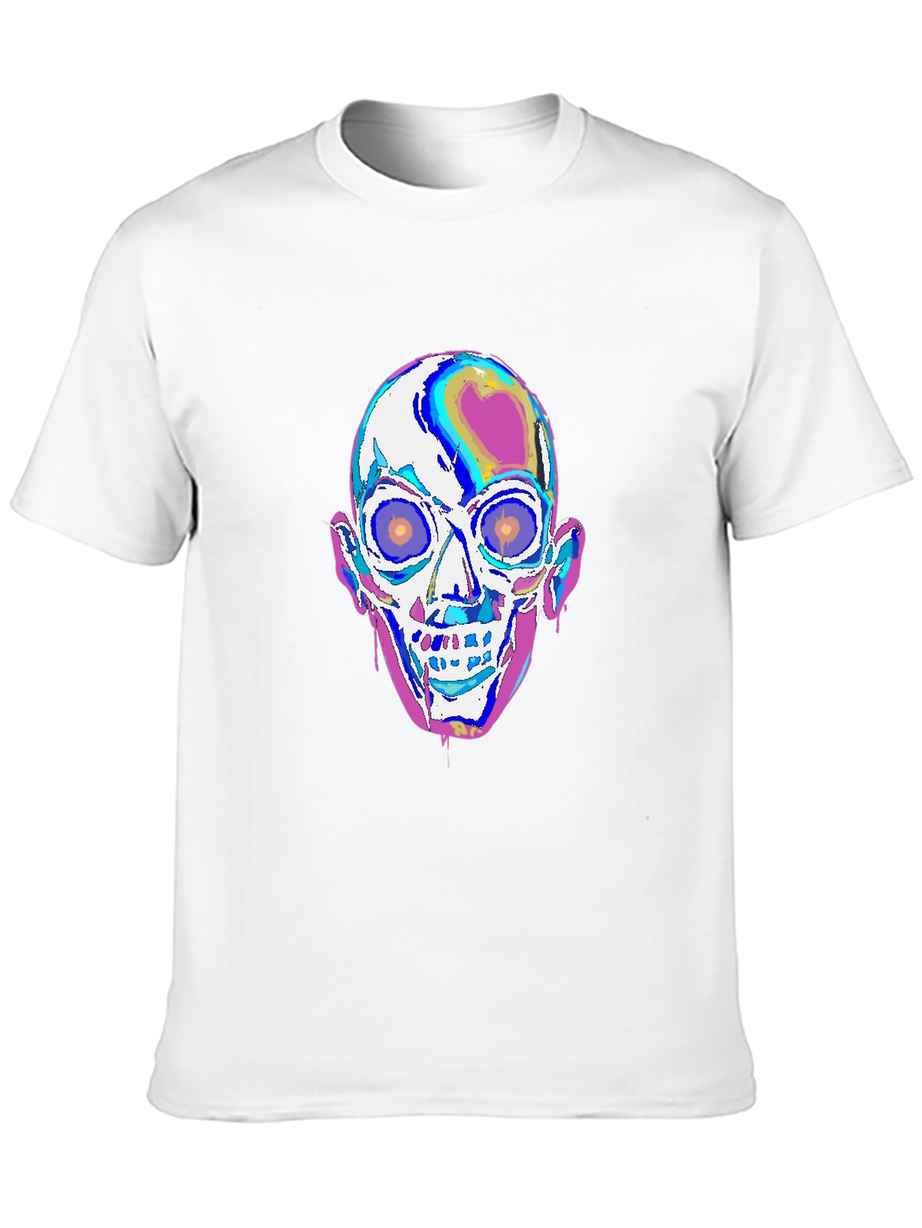 Camiseta Negra con Diseño de Calavera Psicodélica