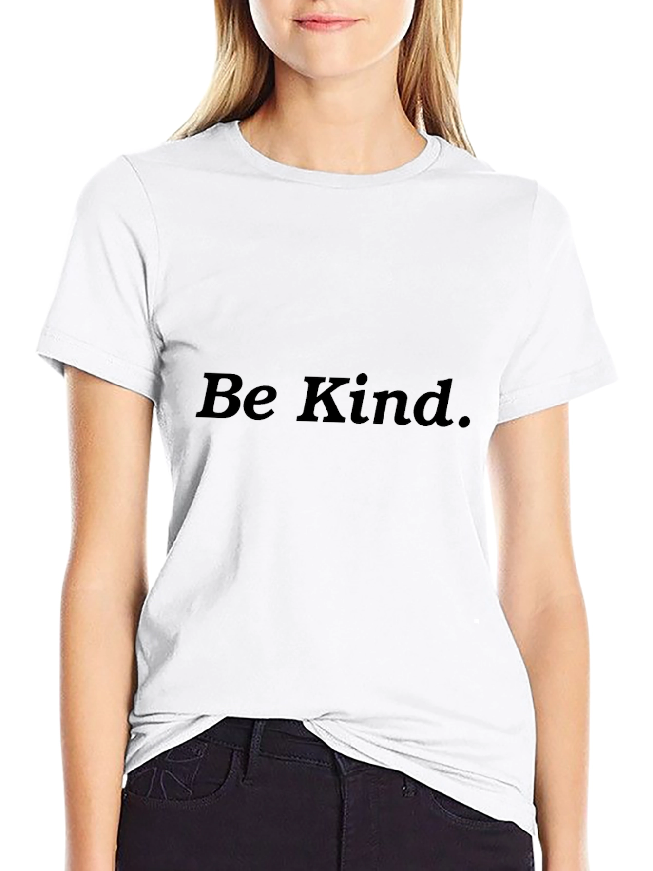 Camiseta Negra Sé Amable Casual y Cómoda