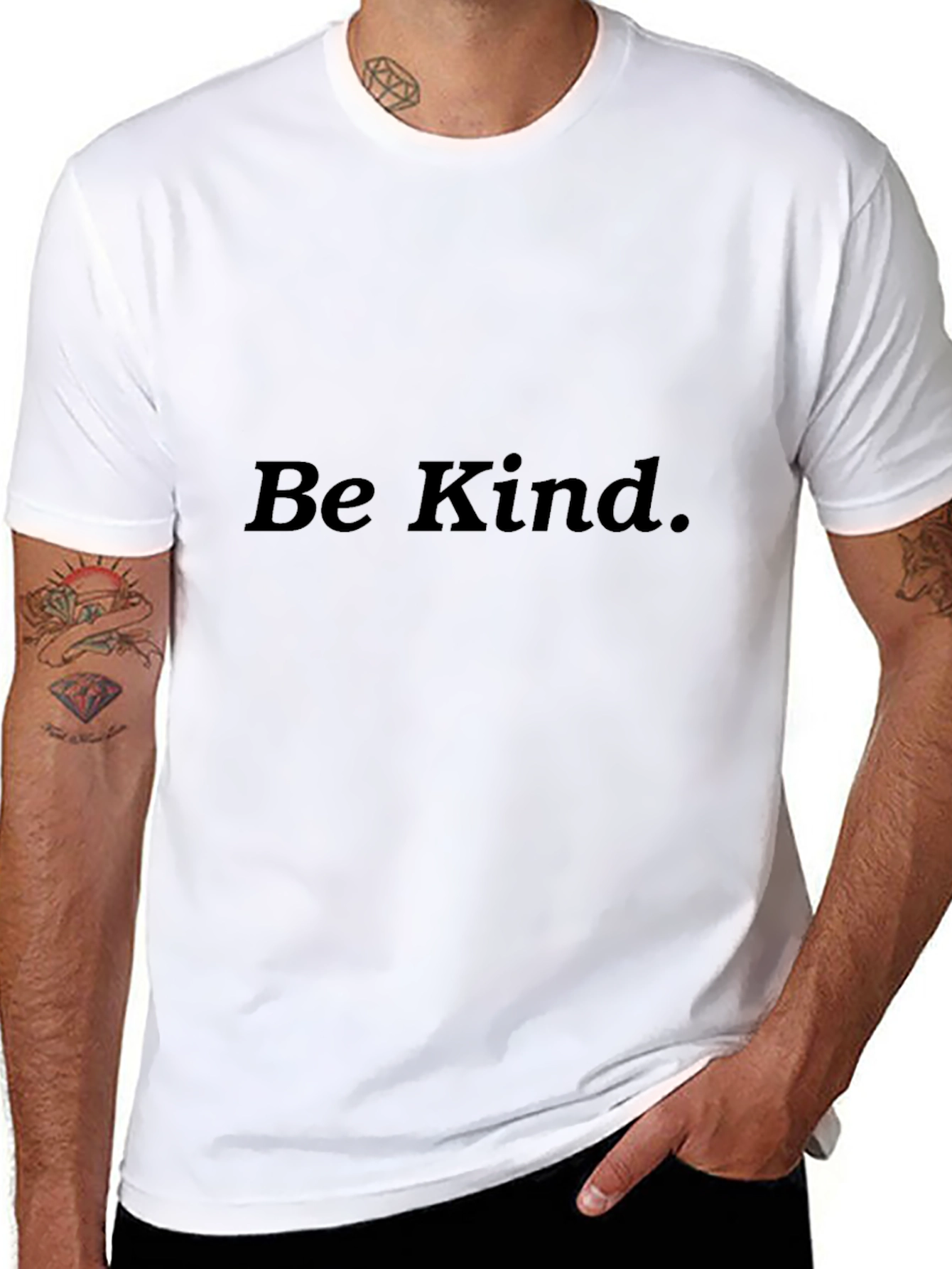 Camiseta Negra Sé Amable Casual y Cómoda