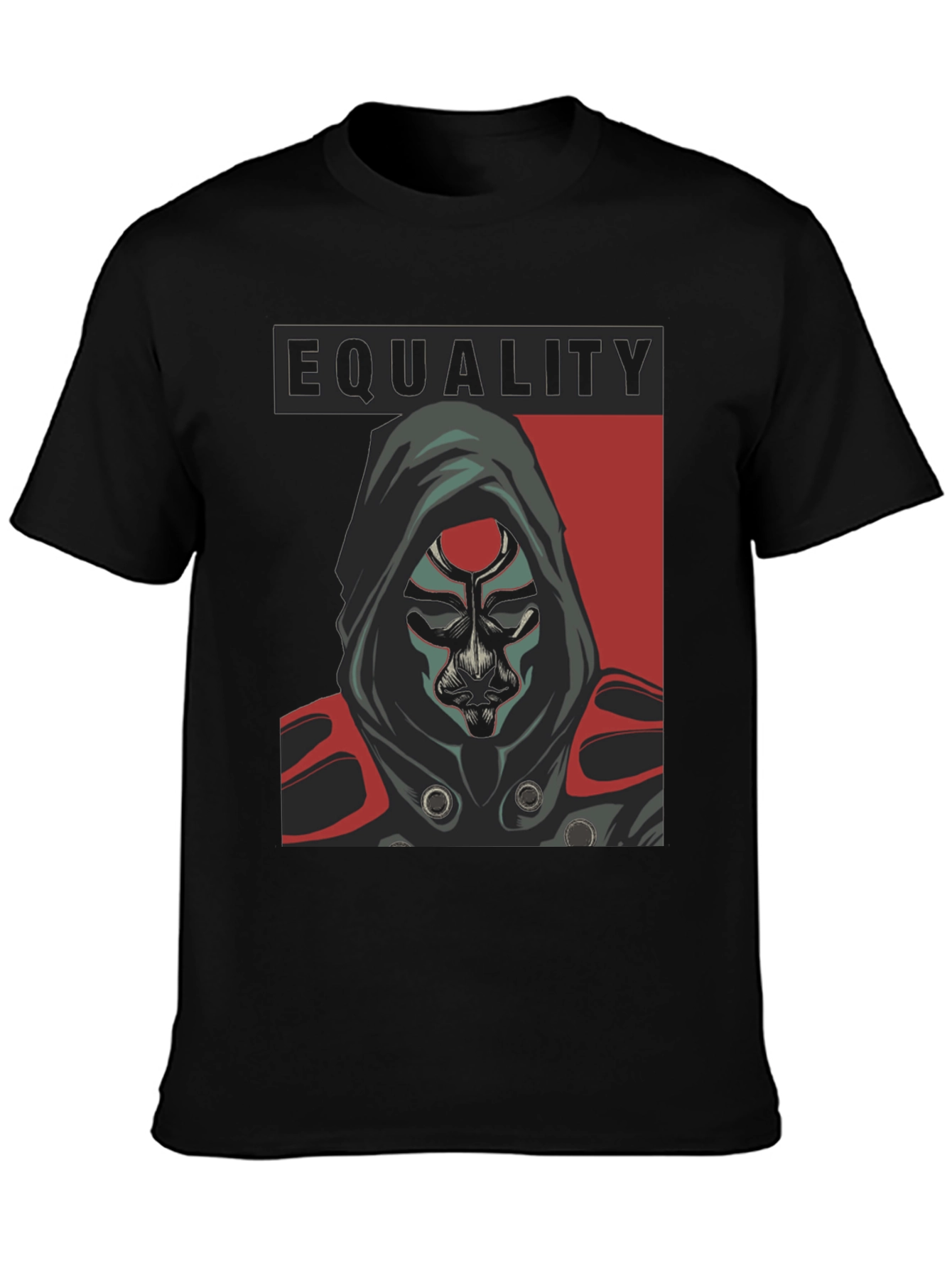 Camiseta Negra Igualdad con Diseño Enigmático