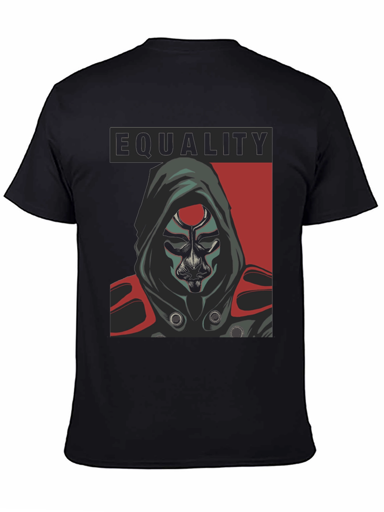 Camiseta Negra Igualdad con Diseño Enigmático