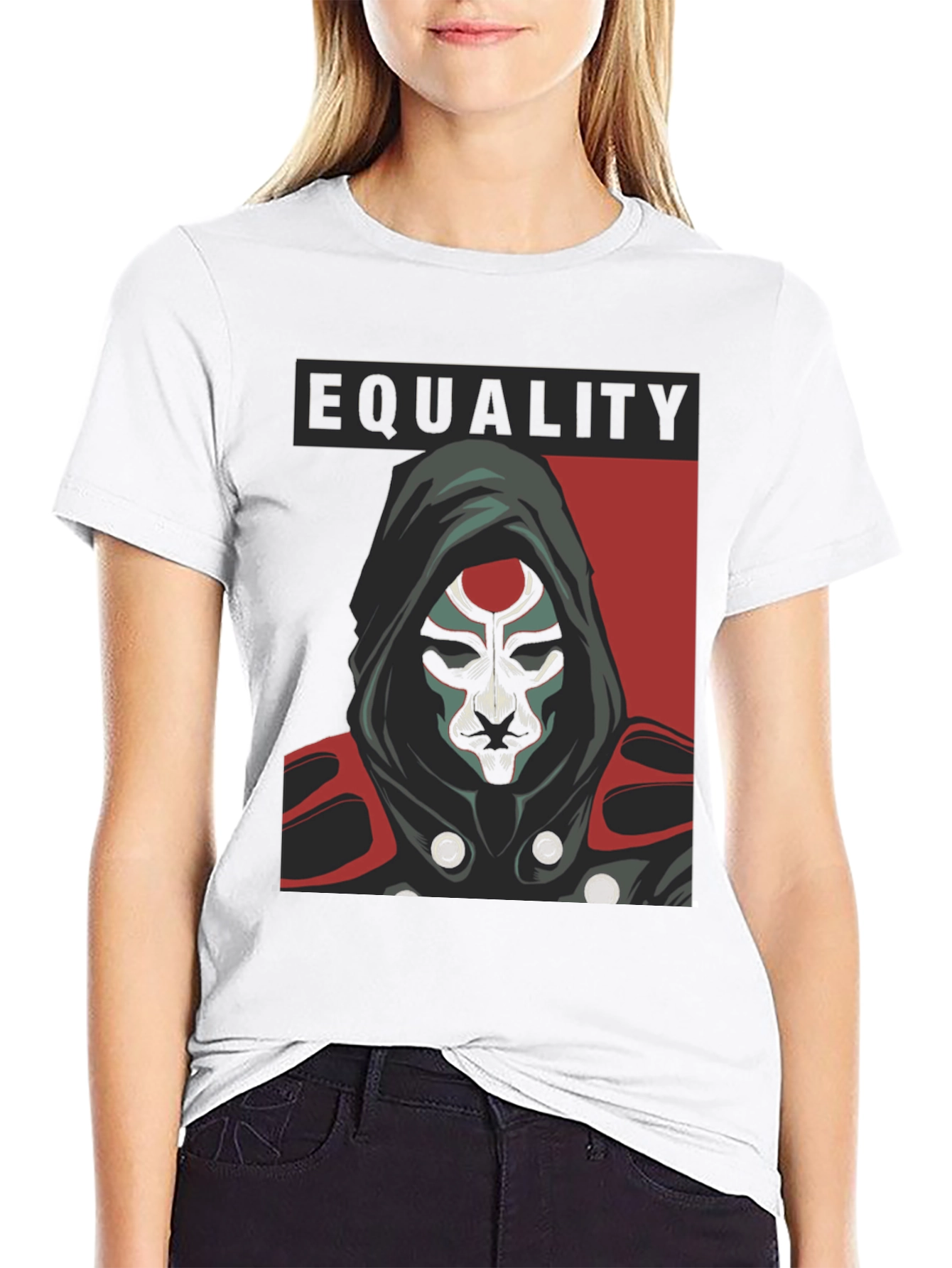 Camiseta Negra Igualdad con Diseño Enigmático