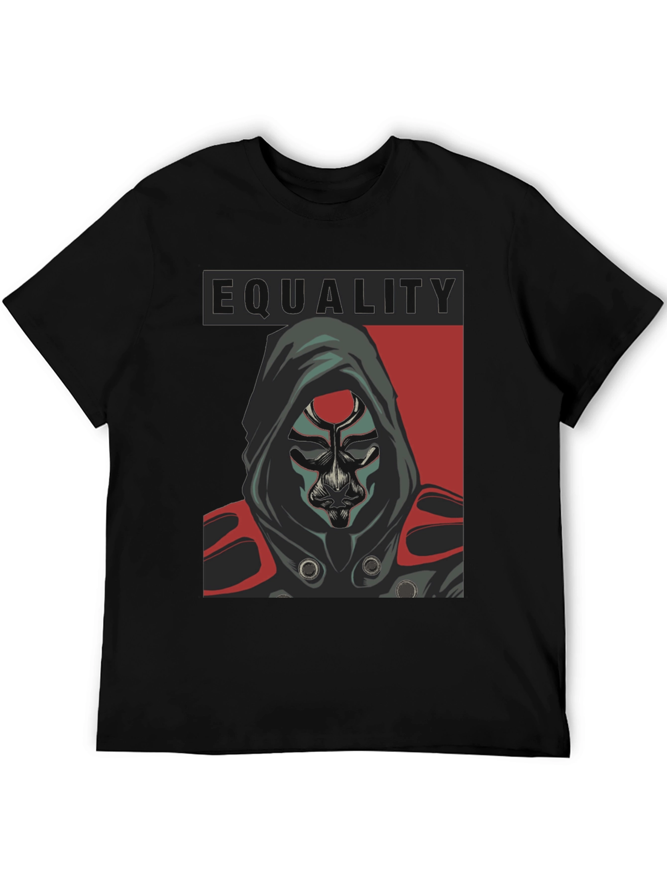 Camiseta Negra Igualdad con Diseño Enigmático