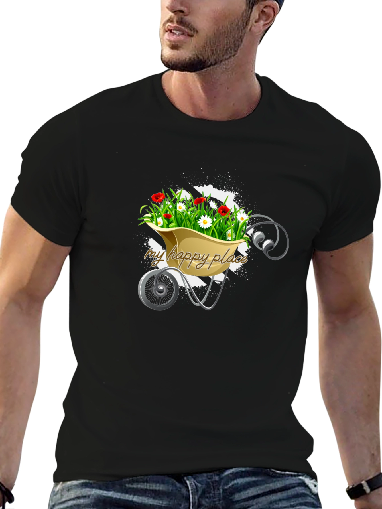 Camiseta Negra Mi Lugar Feliz