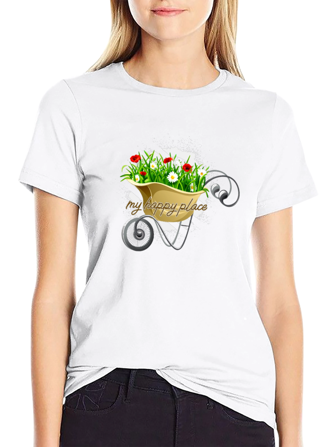 Camiseta Negra Mi Lugar Feliz