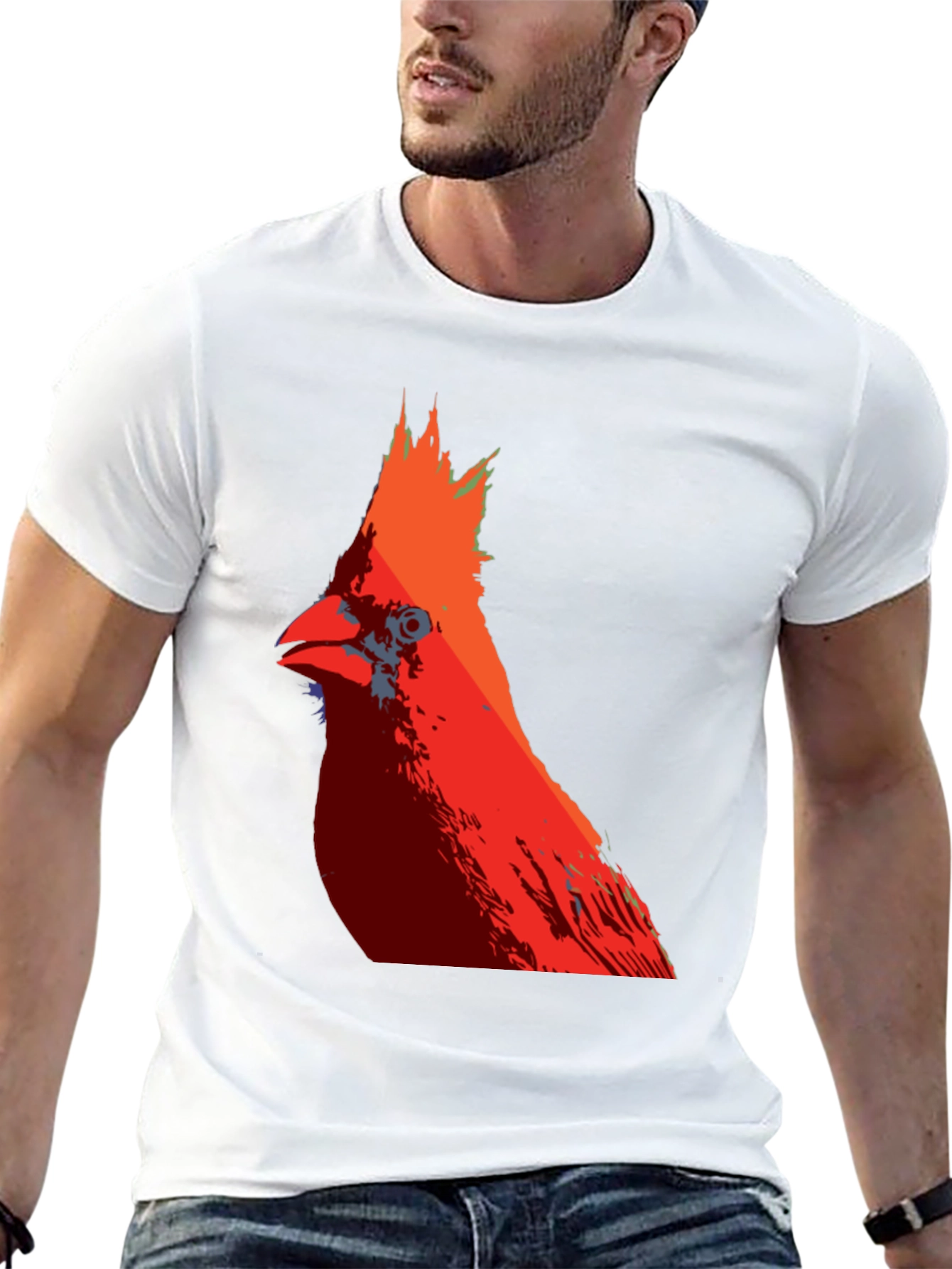 Camiseta Hombre Diseño Cardinal Rojo
