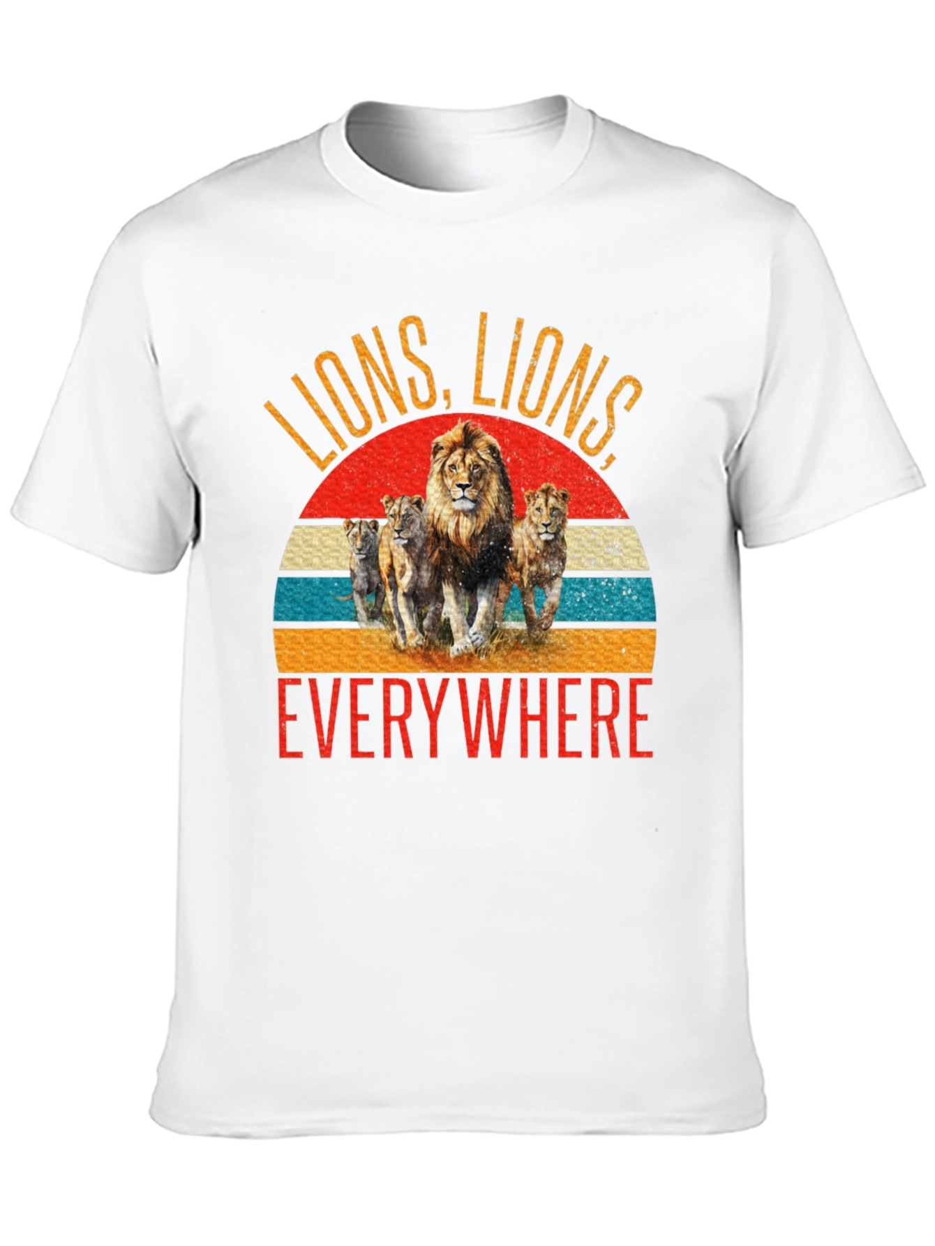 Camiseta Negra con Diseño de Leones