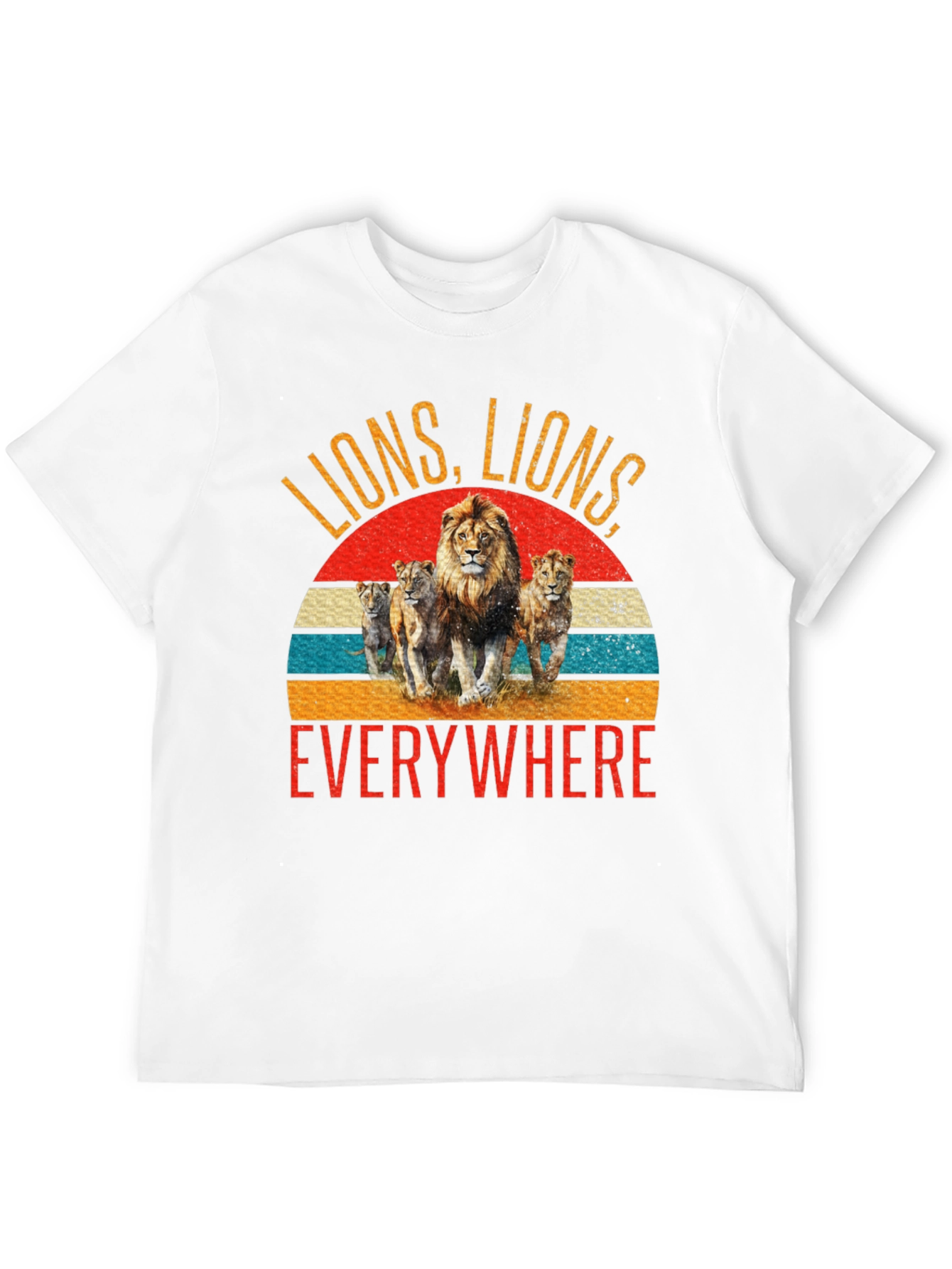 Camiseta Negra con Diseño de Leones