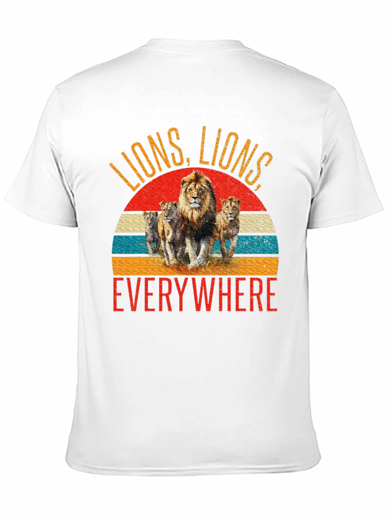 Camiseta Negra con Diseño de Leones