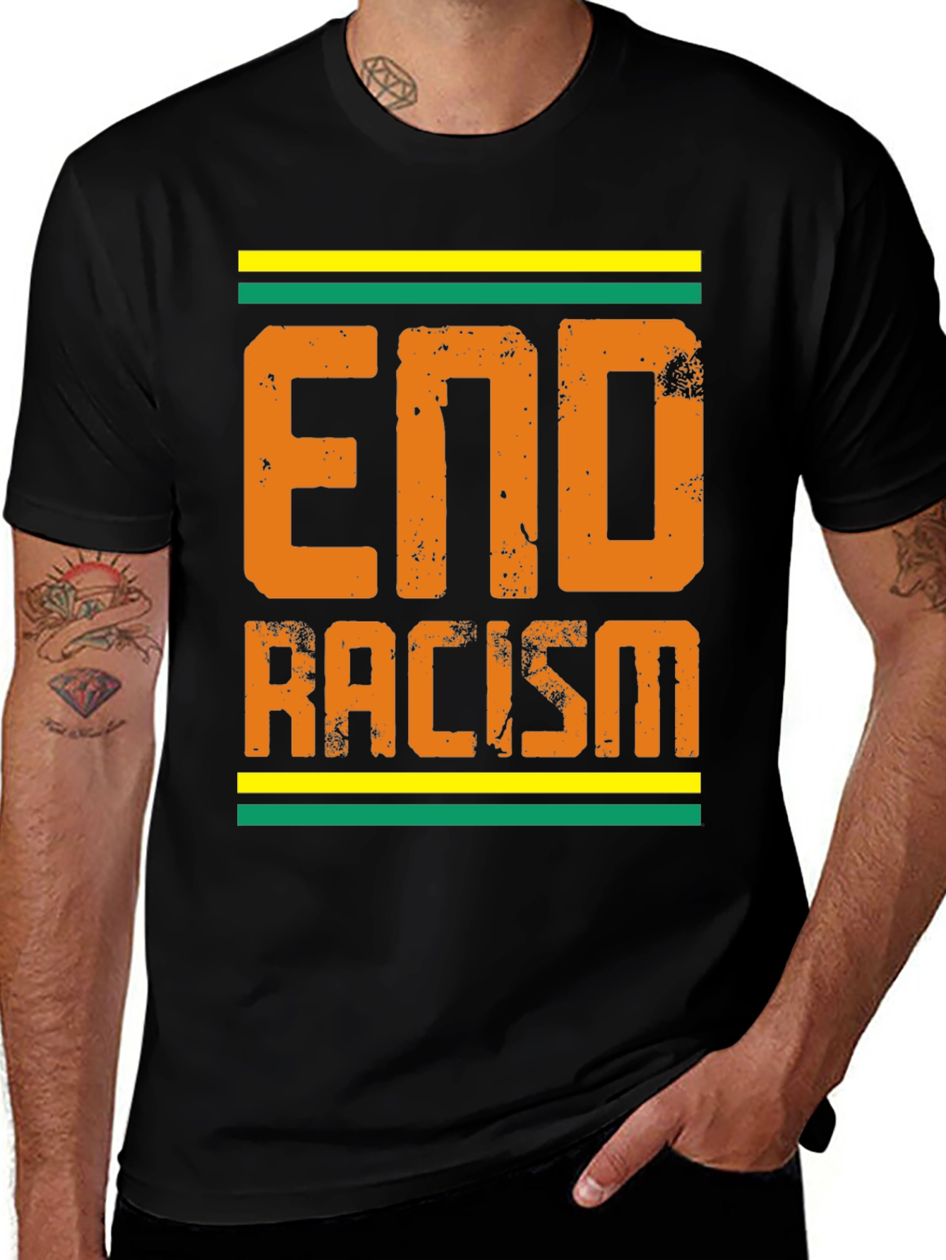Camiseta End Racism con Diseño Gráfico